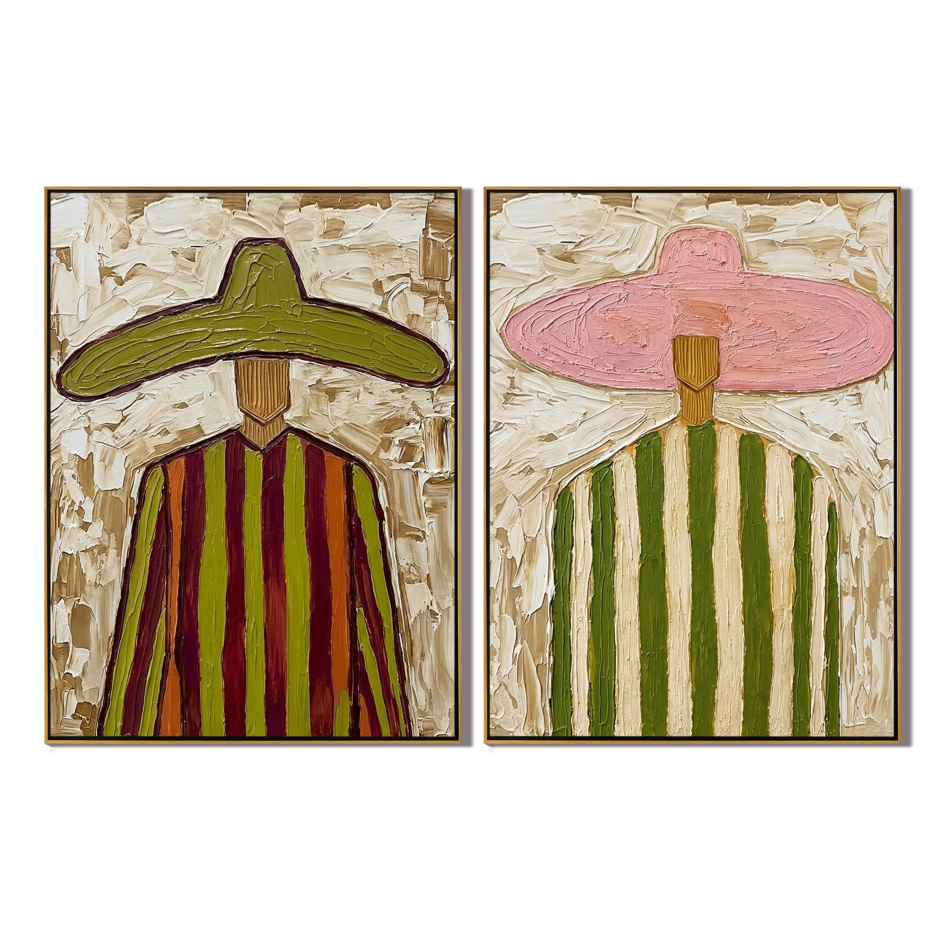 “Fiesta Horizon” – Textured Sombrero Folk Art Oil Painting Set