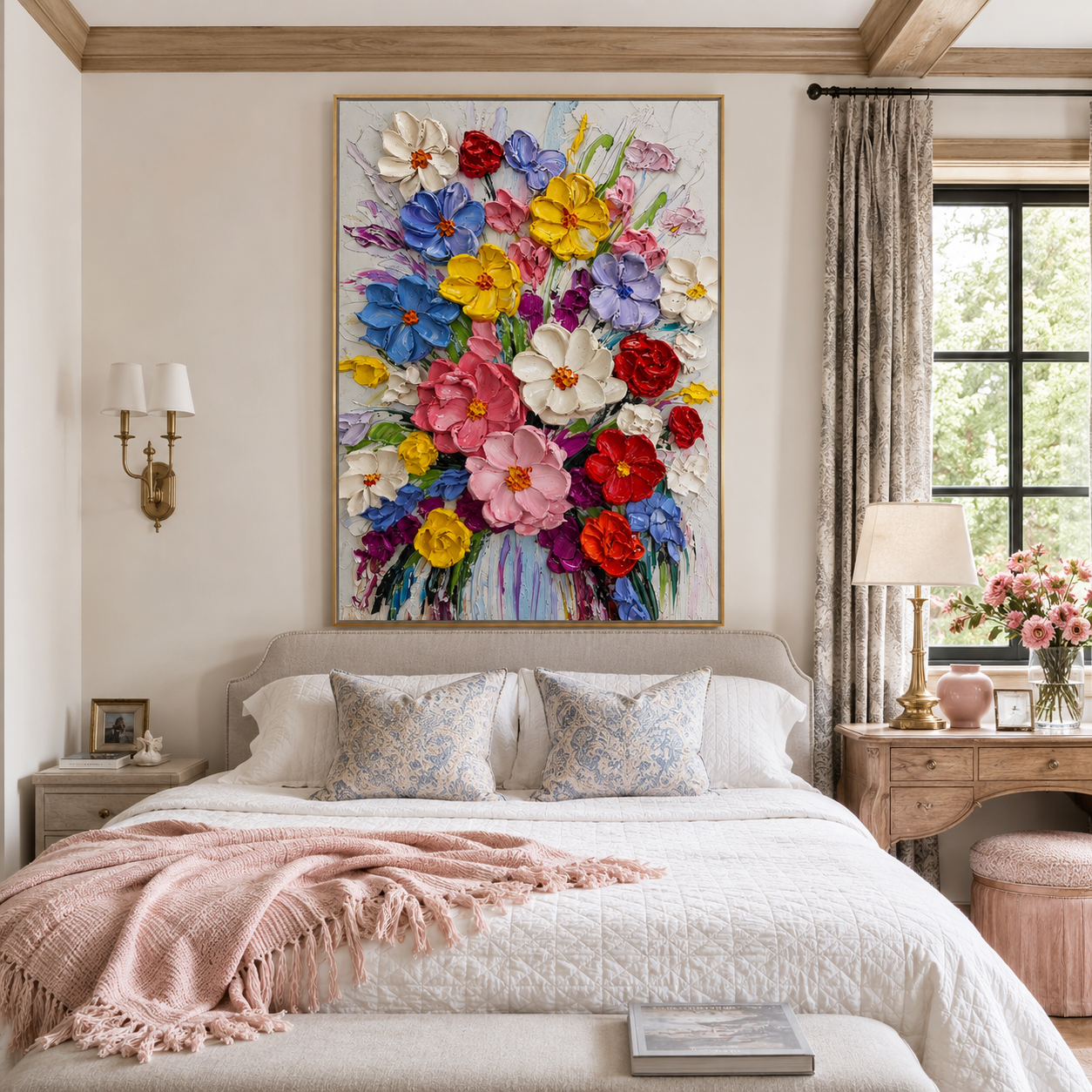 "Garden Sonata" – Colorful Impasto Floral Oil Painting