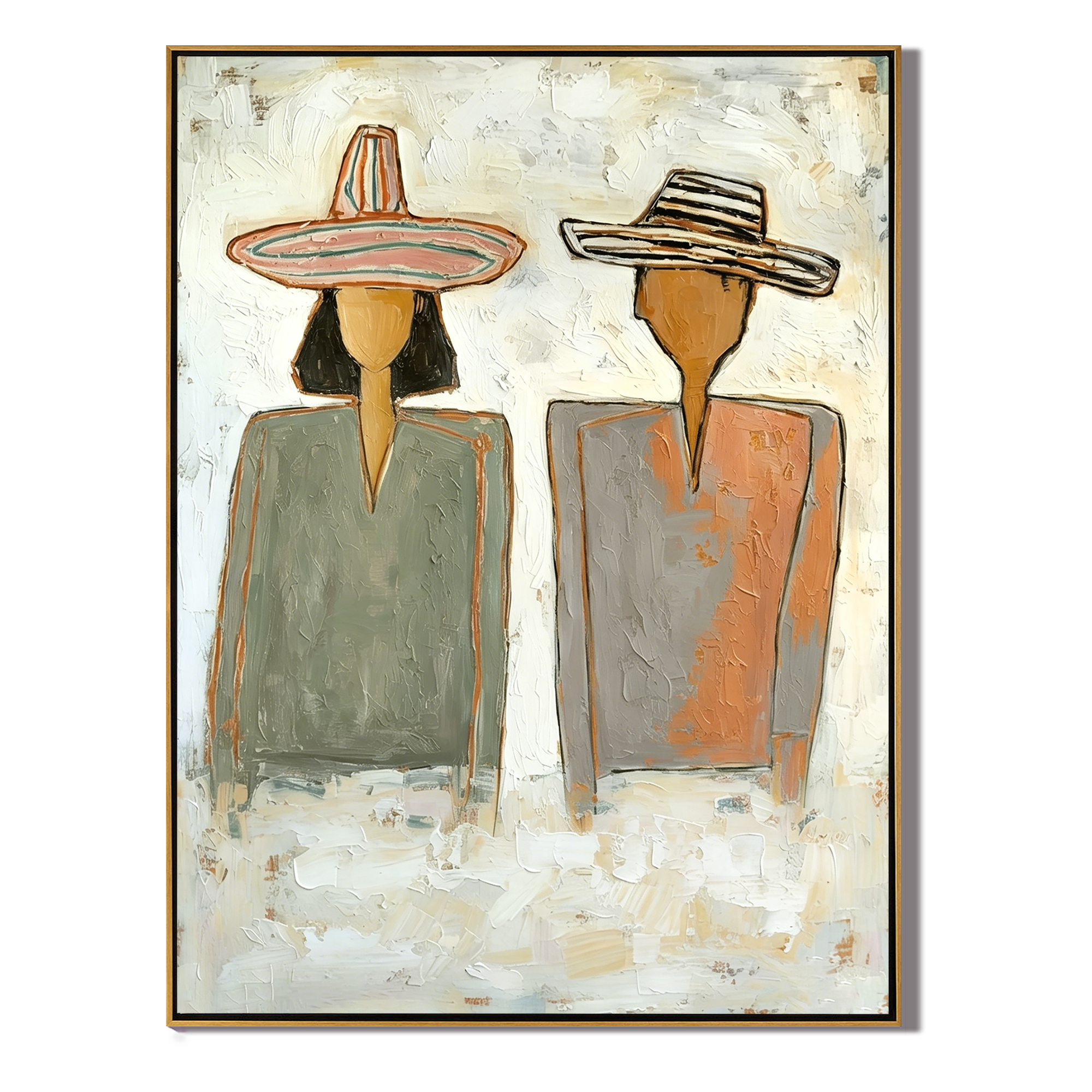“Desert Companions” – Modern Western Couple Portrait Oil Painting