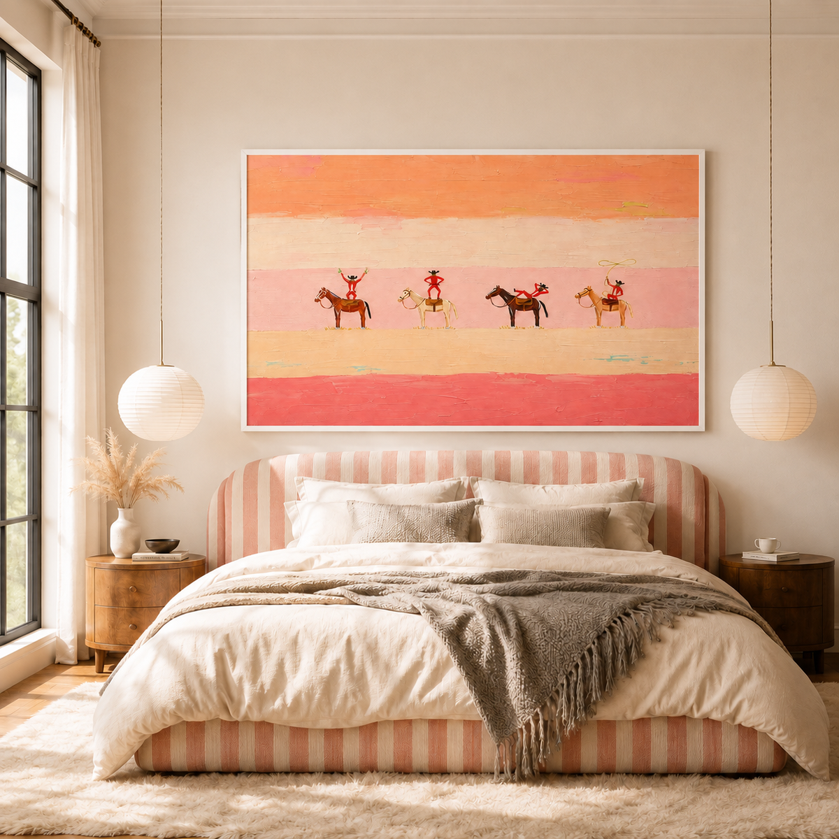 "Dream Parade" – Whimsical Western Pop Folk Impasto Oil Painting