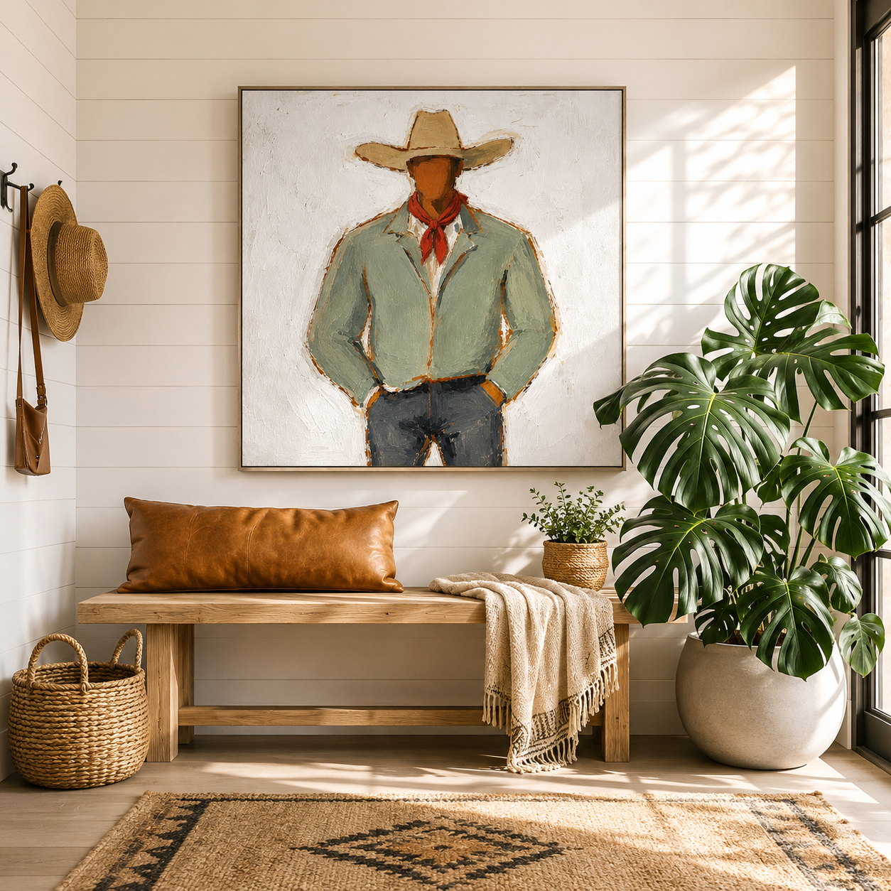 “Dust Trail Gentleman” – Vintage Western Cowboy Portrait Oil Painting