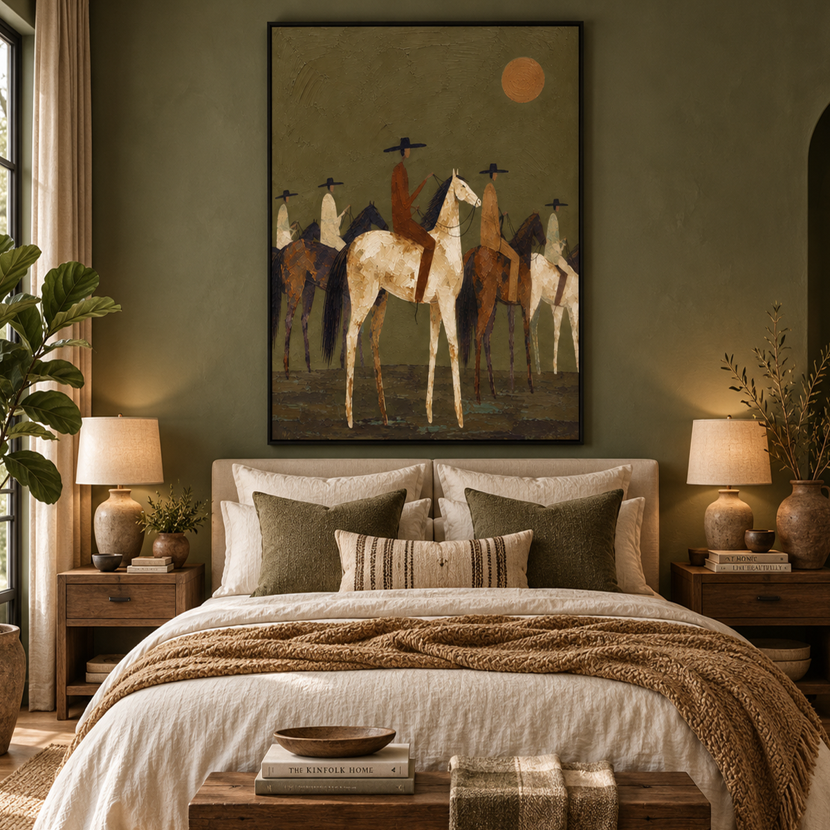 "Dusk Horizon" – Western Figurative Earth Tone Impasto Oil Painting