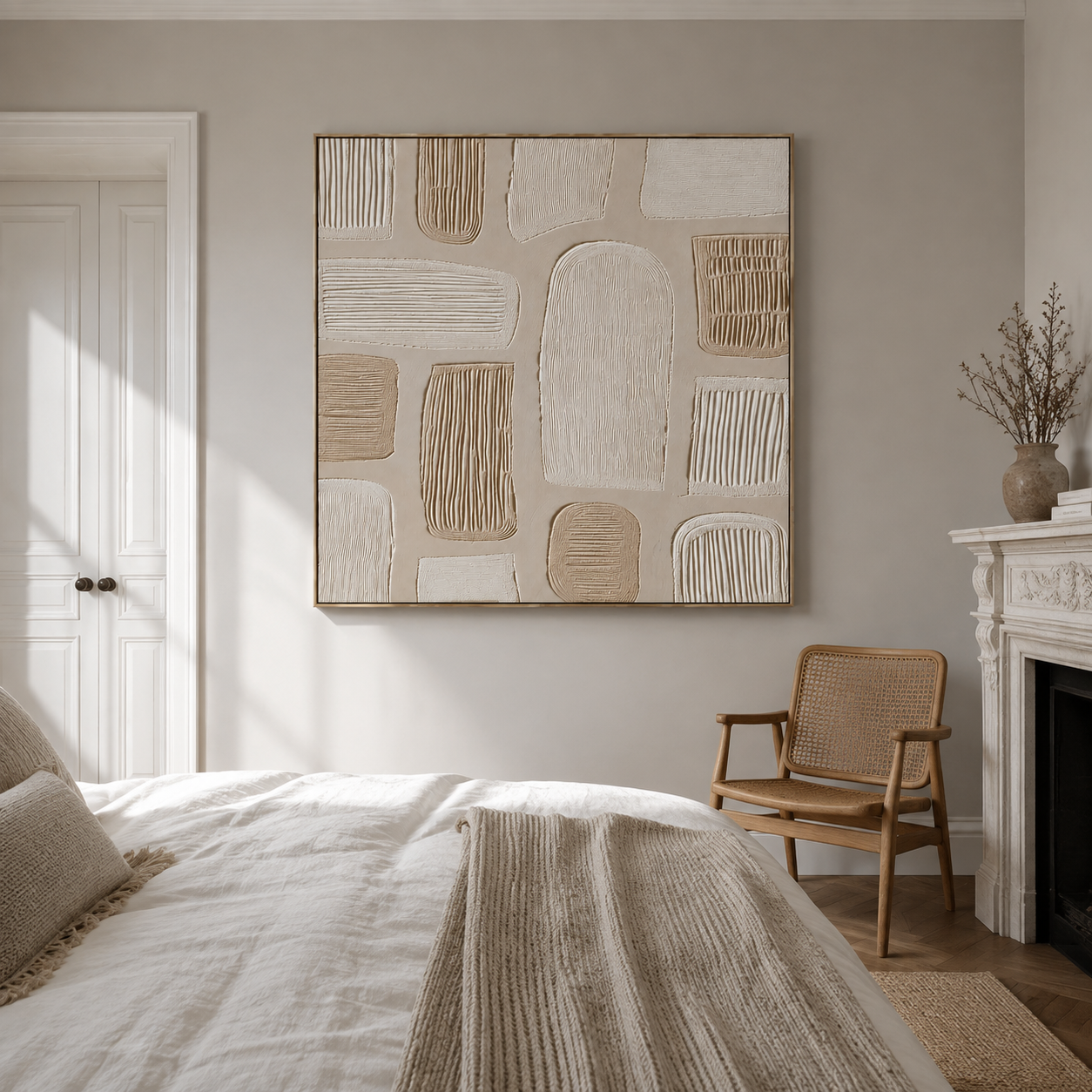 “The Sound of Falling Stones” – Wabi-Sabi Textured Abstract Acrylic Painting