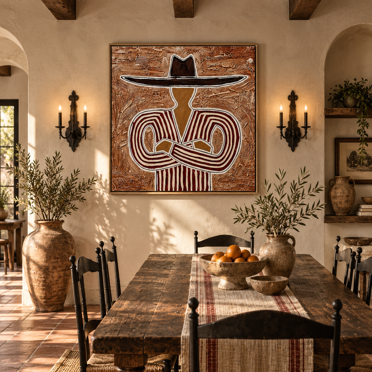 "Desert Resolve" – Modern Western Terracotta Impasto Oil Painting