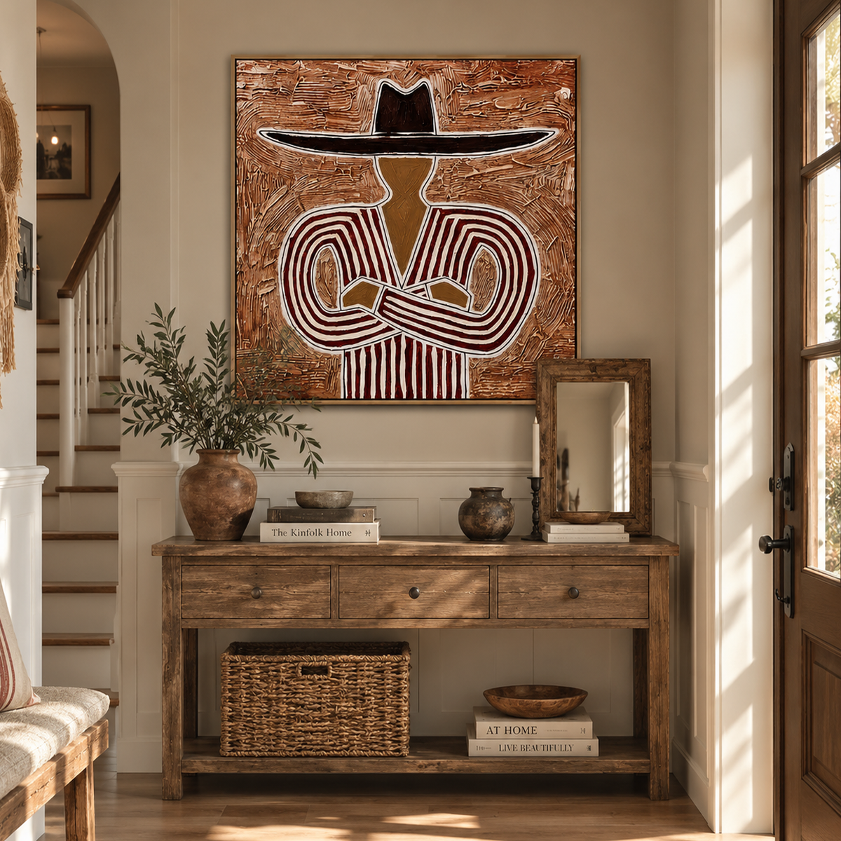"Desert Resolve" – Modern Western Terracotta Impasto Oil Painting