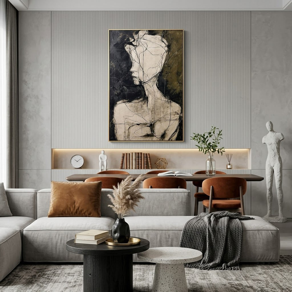 "Unspoken Self" – Abstract Figure Portrait Textured Painting