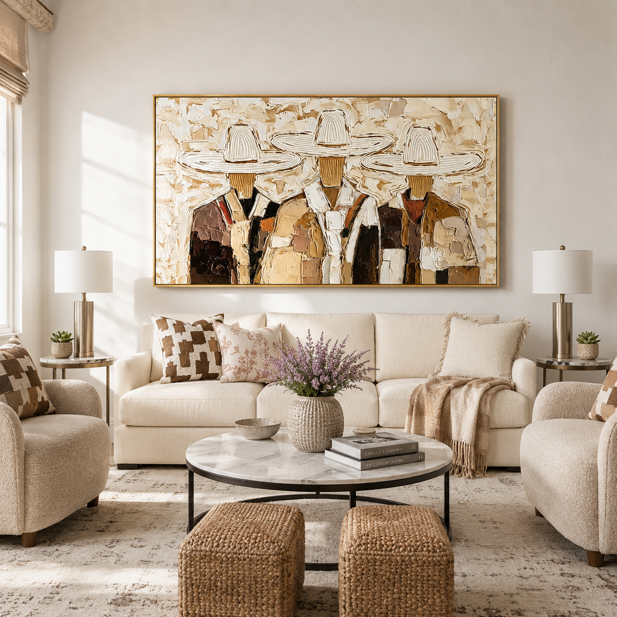 “Frontier Brotherhood” – Rustic Western Cowboy Impasto Oil Painting