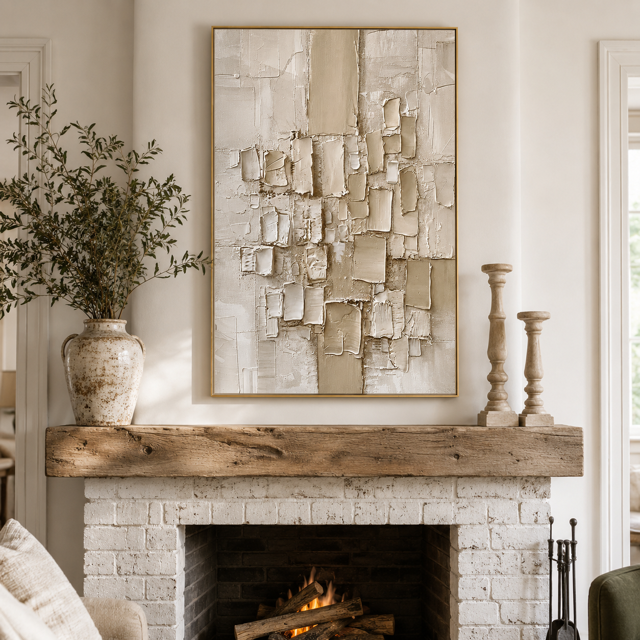 "Quiet Architecture" – Wabi Sabi Neutral Textured Abstract Painting