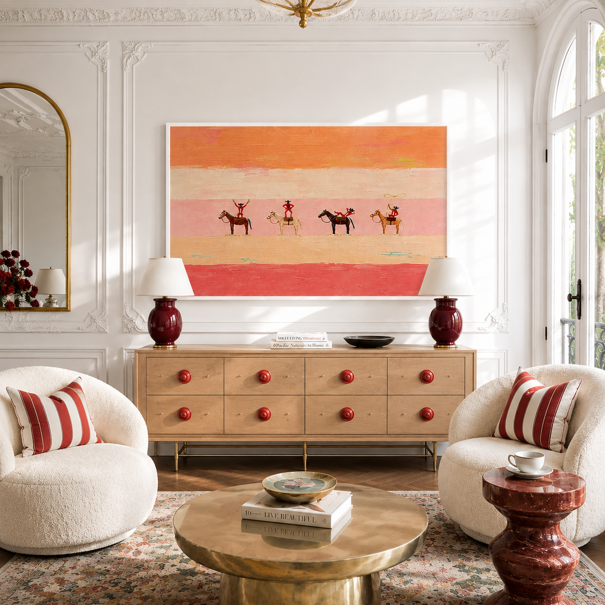 "Dream Parade" – Whimsical Western Pop Folk Impasto Oil Painting