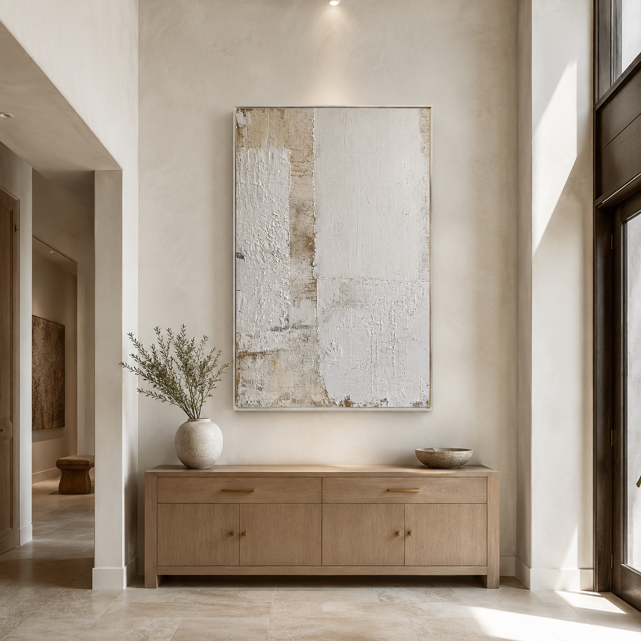 "Aged Plaster" – Wabi Sabi Earth Tone Textured Abstract Painting