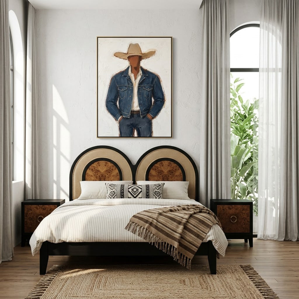 “Silent Outlaw” – Modern Western Cowboy Portrait Oil Painting