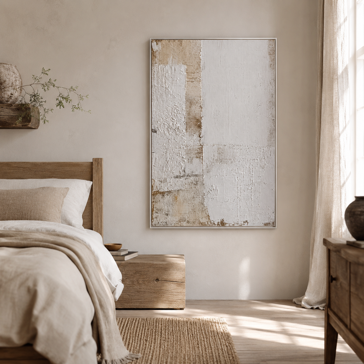 "Aged Plaster" – Wabi Sabi Earth Tone Textured Abstract Painting