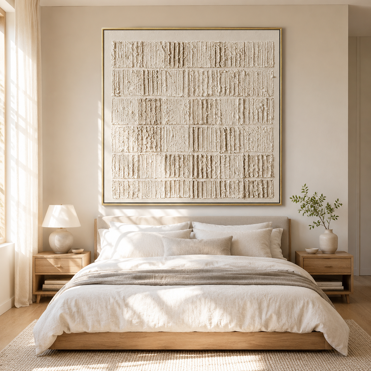 "Textured Archives" – Wabi Sabi White Relief Abstract Painting