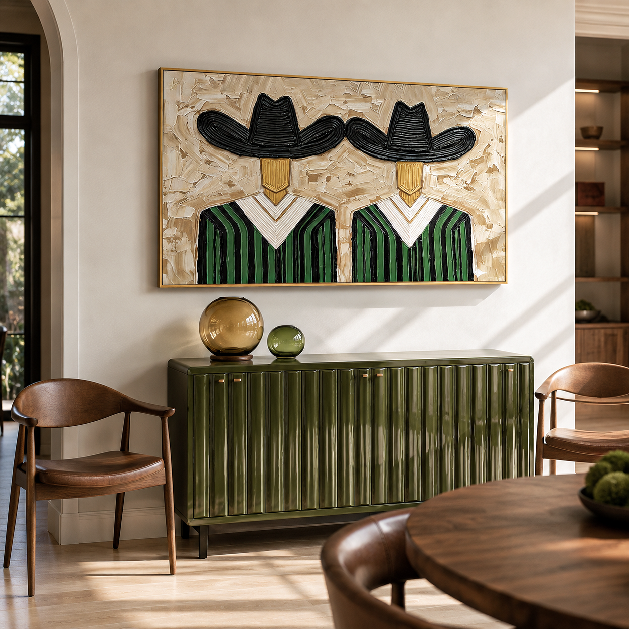 “Midnight Riders” – Black Hat Western Cowboy Impasto Oil Painting
