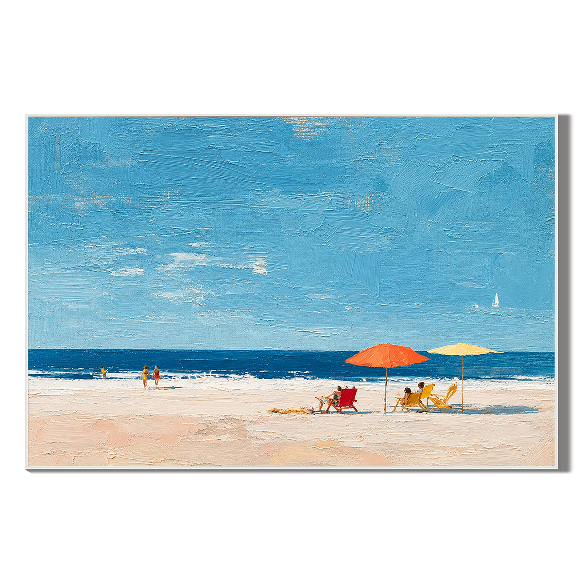 "Summer Solitude" – Coastal Impressionist Palette Knife Beach Oil Painting