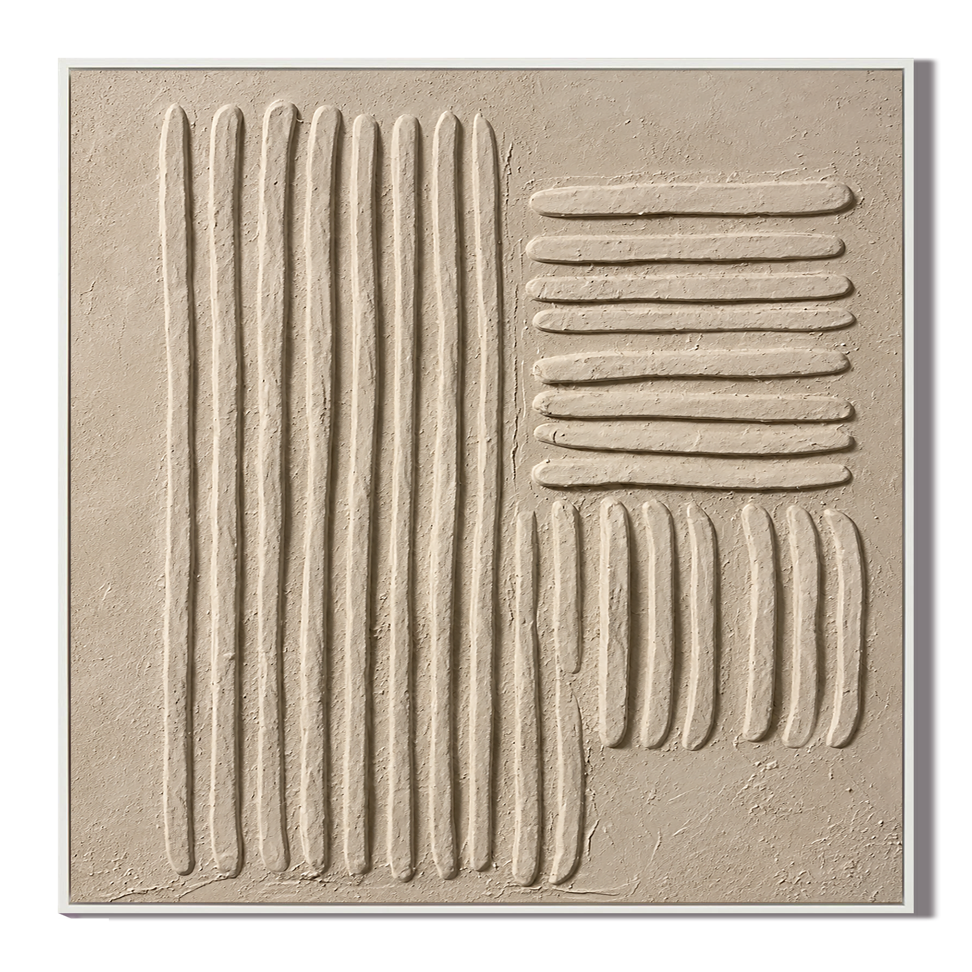 "Tranquil Resonance" – Wabi-Sabi Beige Textured Acrylic Painting