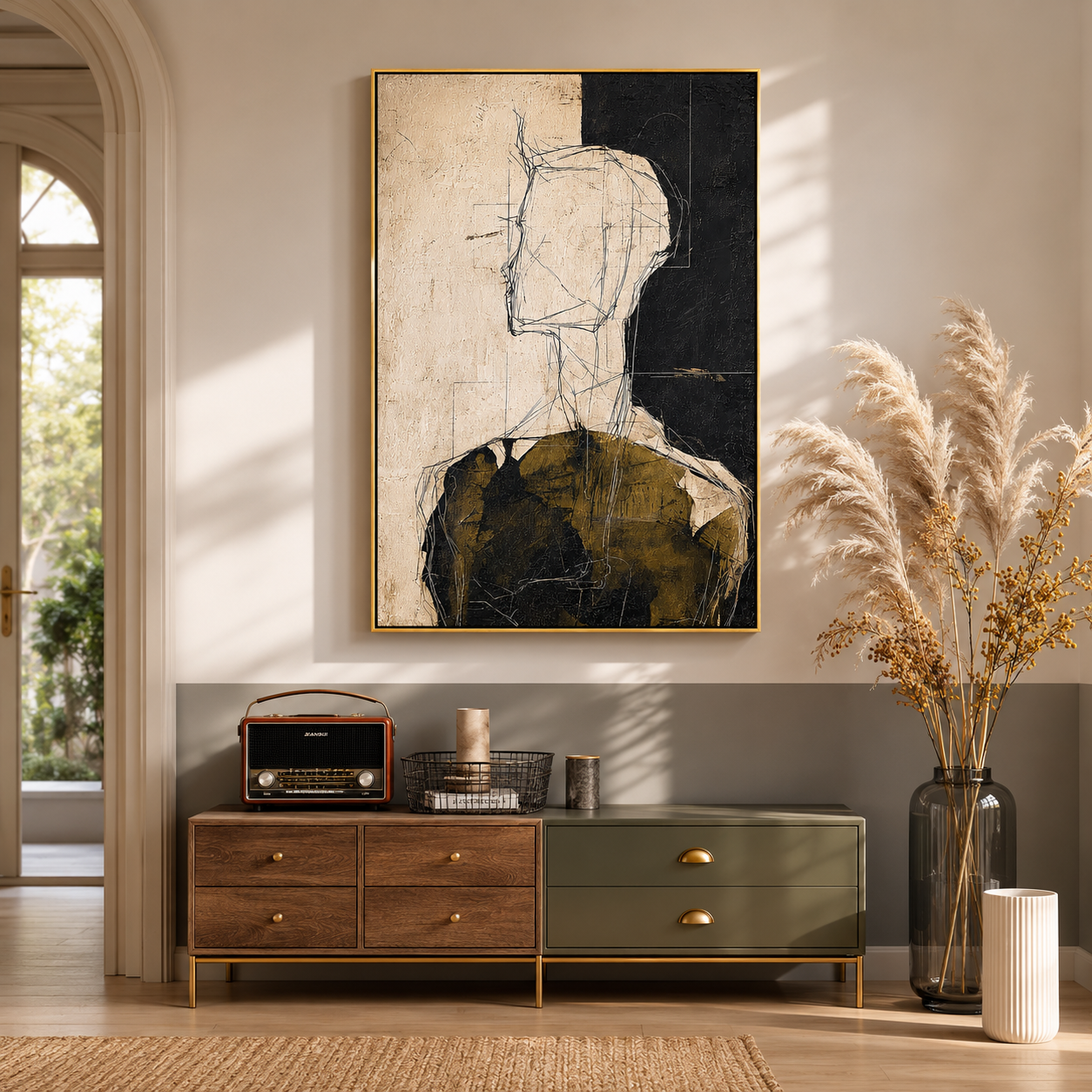 "Silent Witness" – Abstract Figure Portrait Textured Painting