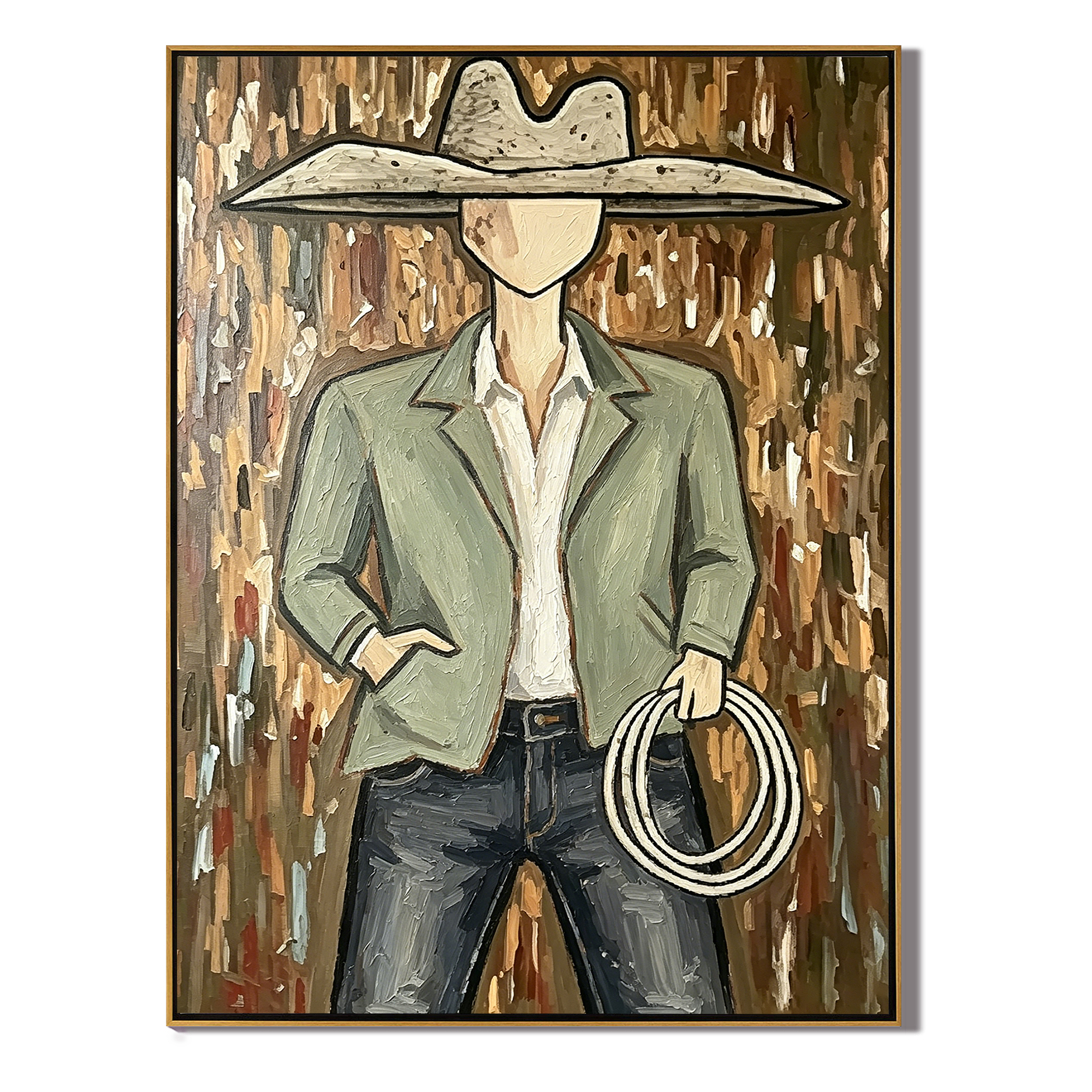 “Ranch Silence” – Modern Western Cowboy Portrait Oil Painting