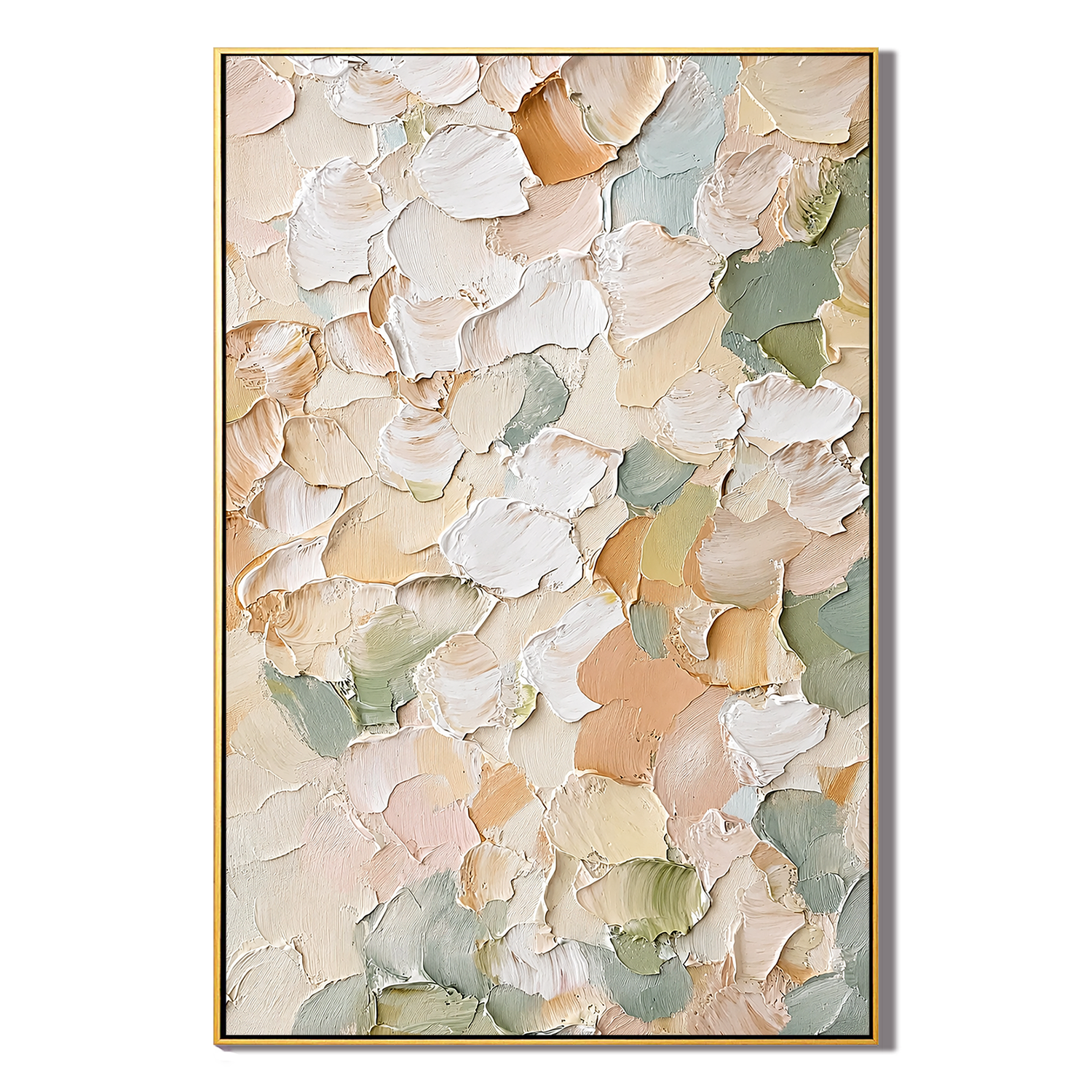 "Soft Petal Reverie" – Pastel Cream Textured Abstract Painting