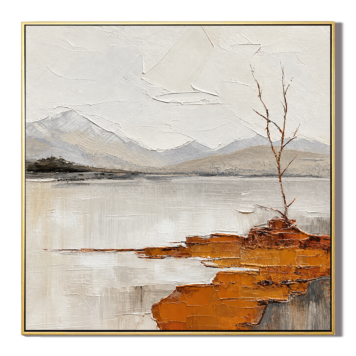 "Peaceful Place" – Wabi-Sabi Earth Tone Abstract Textured Acrylic Painting