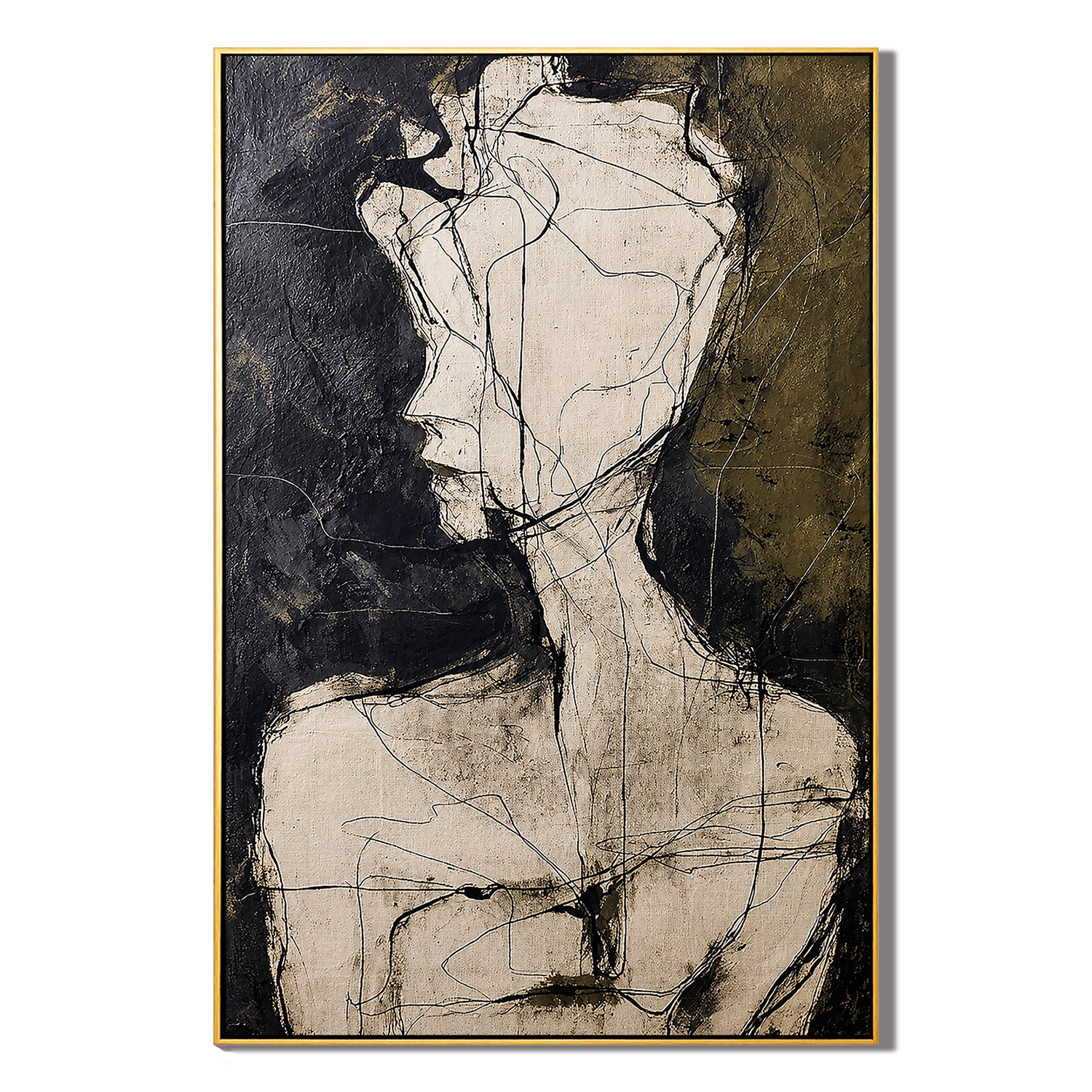 "Unspoken Self" – Abstract Figure Portrait Textured Painting