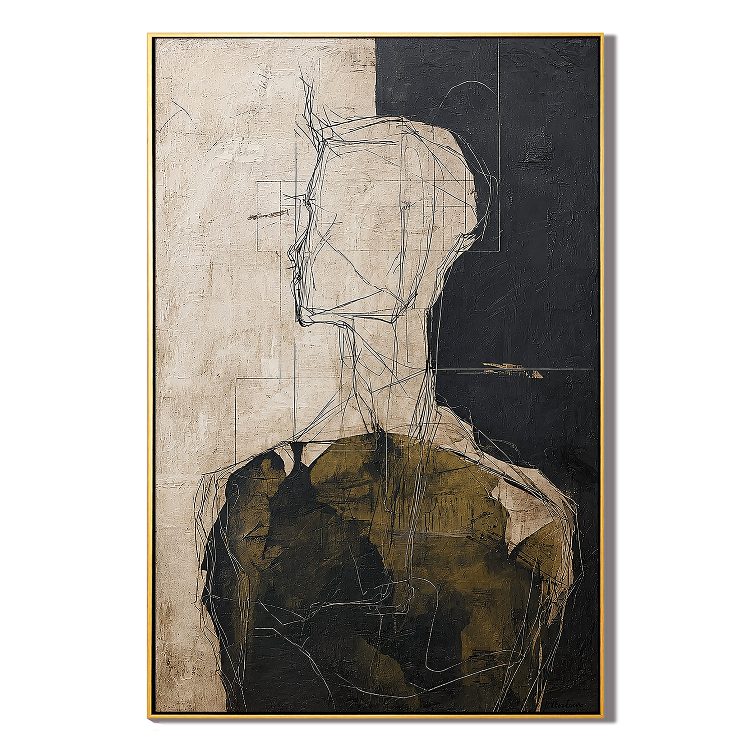"Silent Witness" – Abstract Figure Portrait Textured Painting