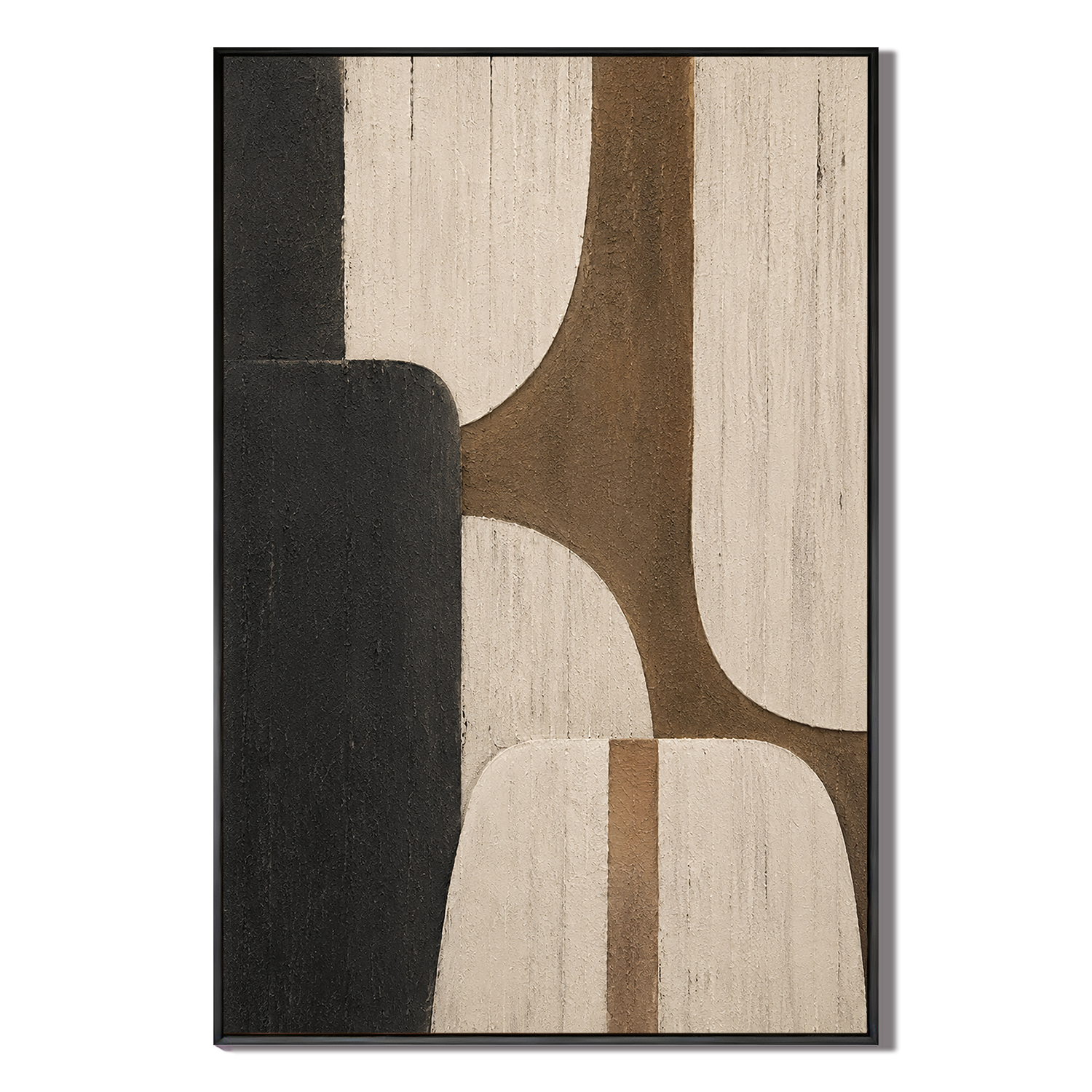 "Silent Architecture" – Wabi-Sabi Earth Tone Geometric Texture Painting