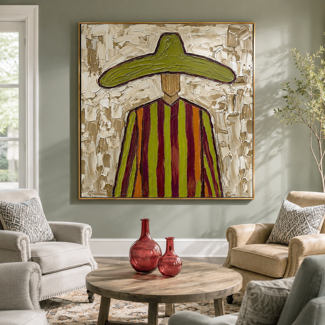 "Desert Mariachi" – Vintage Mexican Cowboy Textured Oil Painting