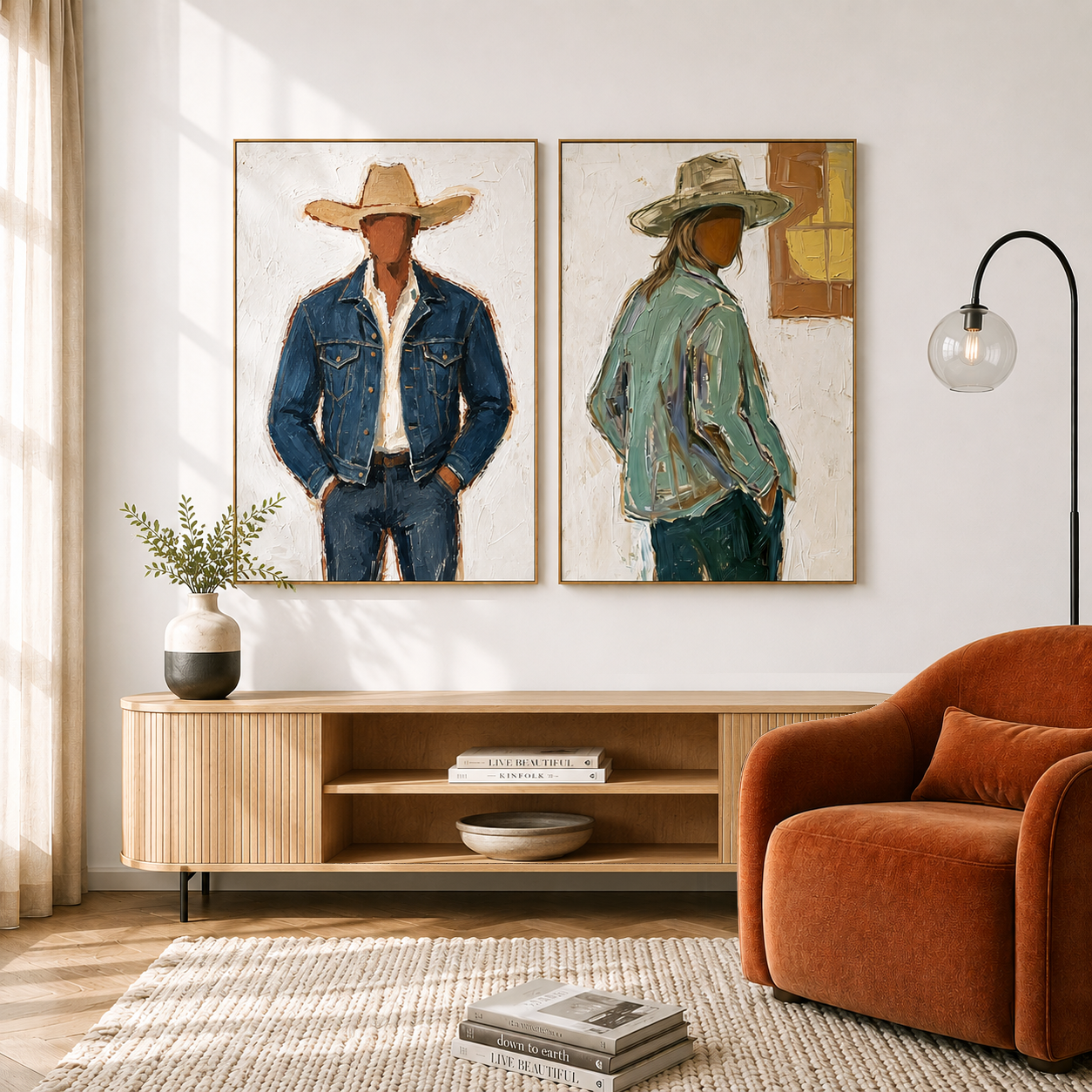 “Frontier Silence” – Western Cowboy Portrait Oil Painting Set