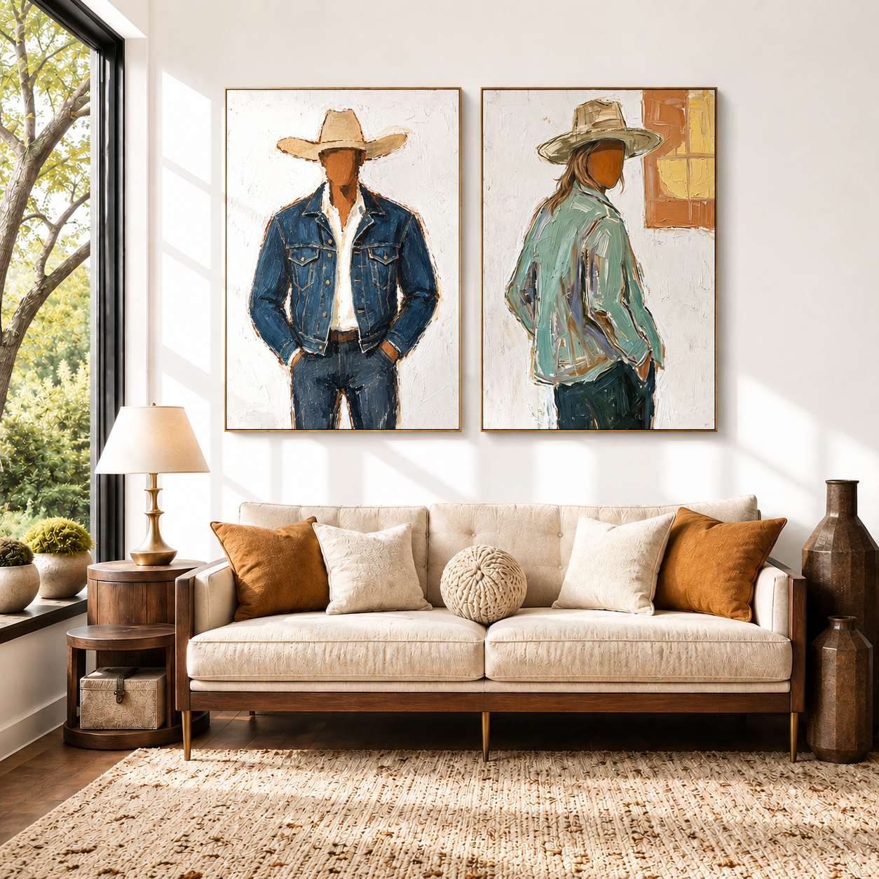 “Frontier Silence” – Western Cowboy Portrait Oil Painting Set
