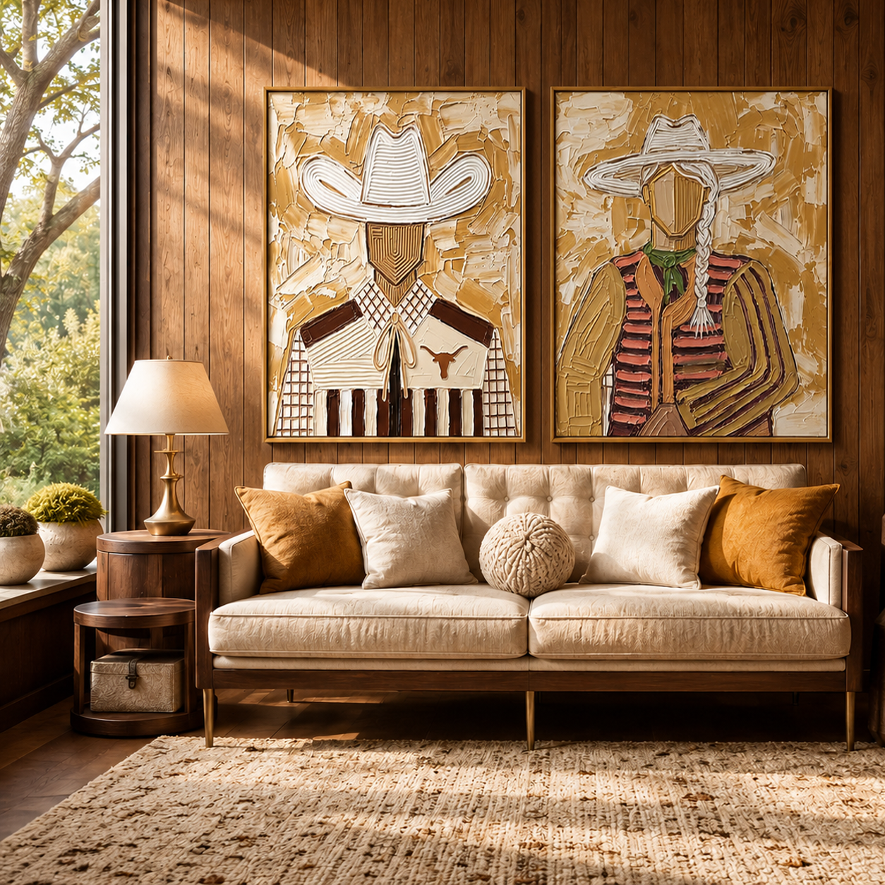 “Prairie Spirits” – Textured Southwestern Cowboy Oil Painting Set