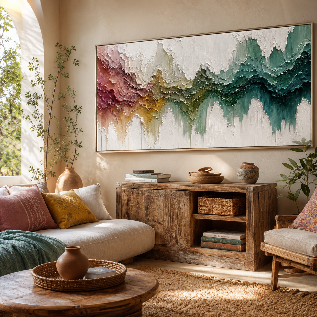 “Chromatic Drift” – Textured Colorful Abstract Oil Painting