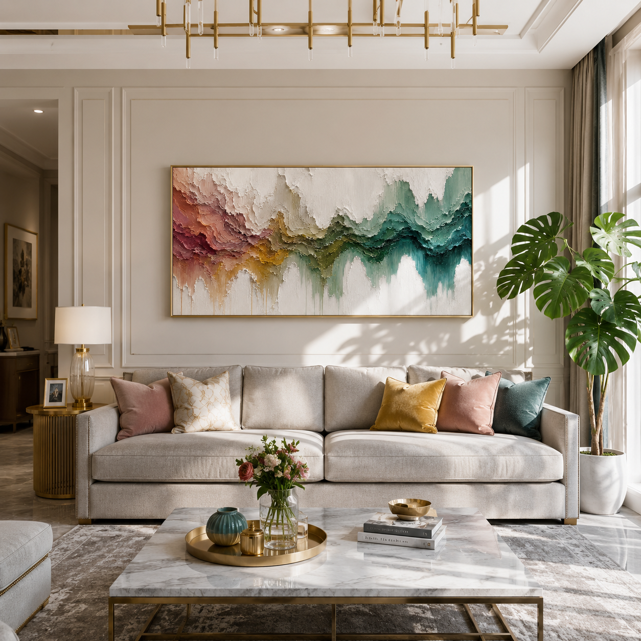 “Chromatic Drift” – Textured Colorful Abstract Oil Painting