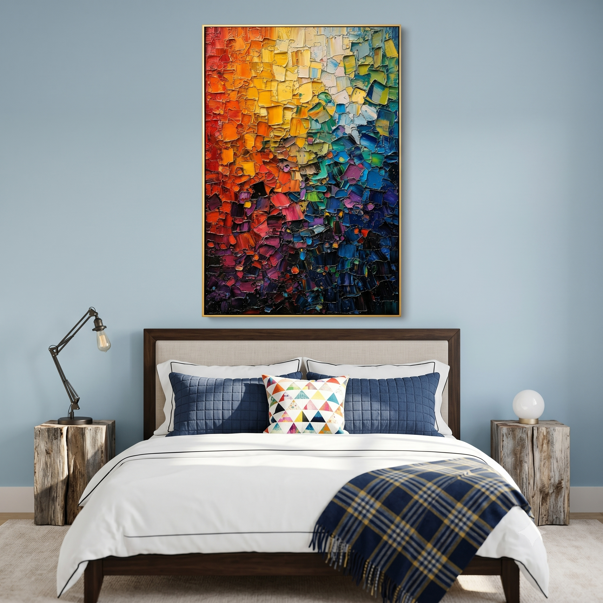 "Chromatic Pulse" – Colorful Rainbow Textured Abstract Painting