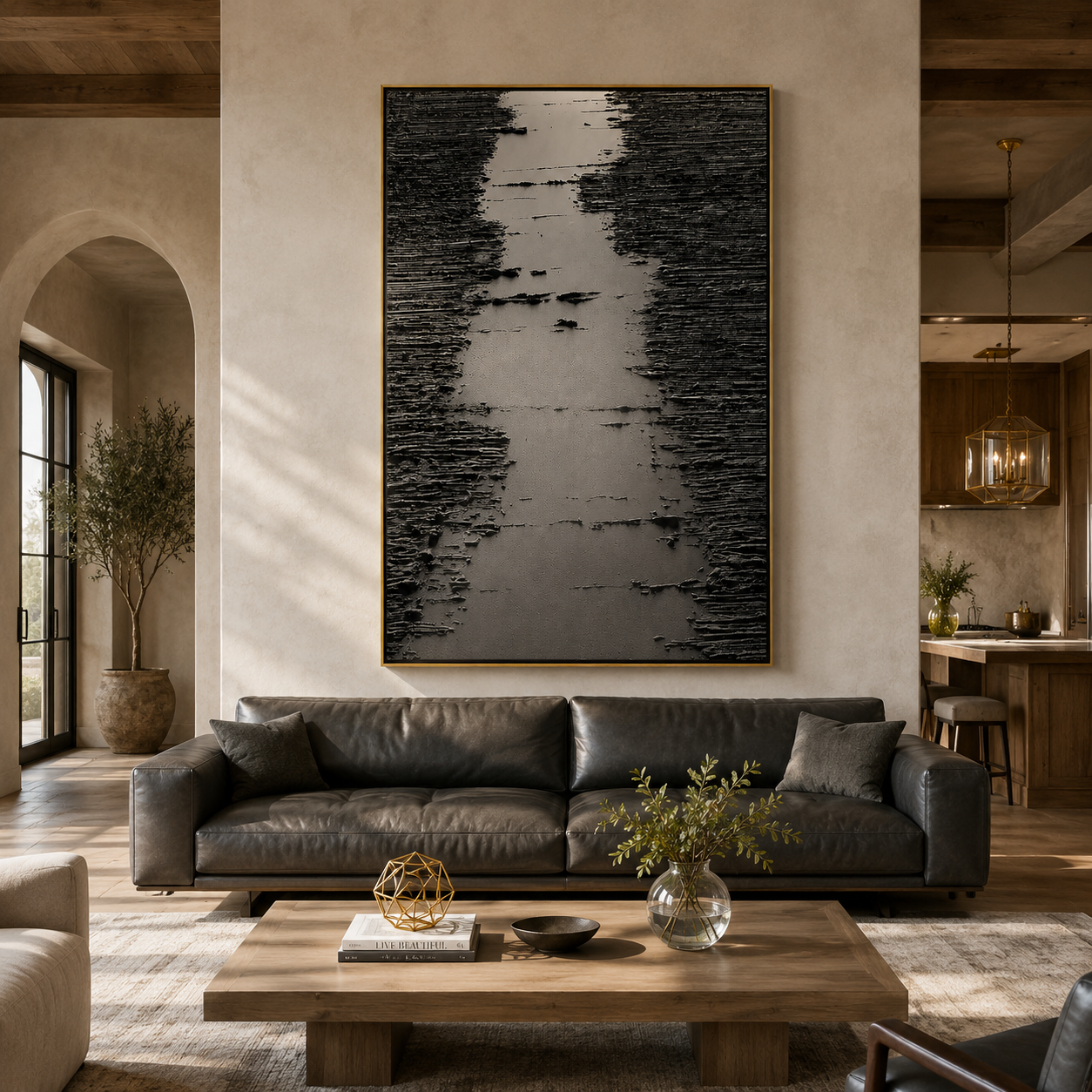 "Silent Passage" – Black Wabi Sabi Abstract Textured Wall Art
