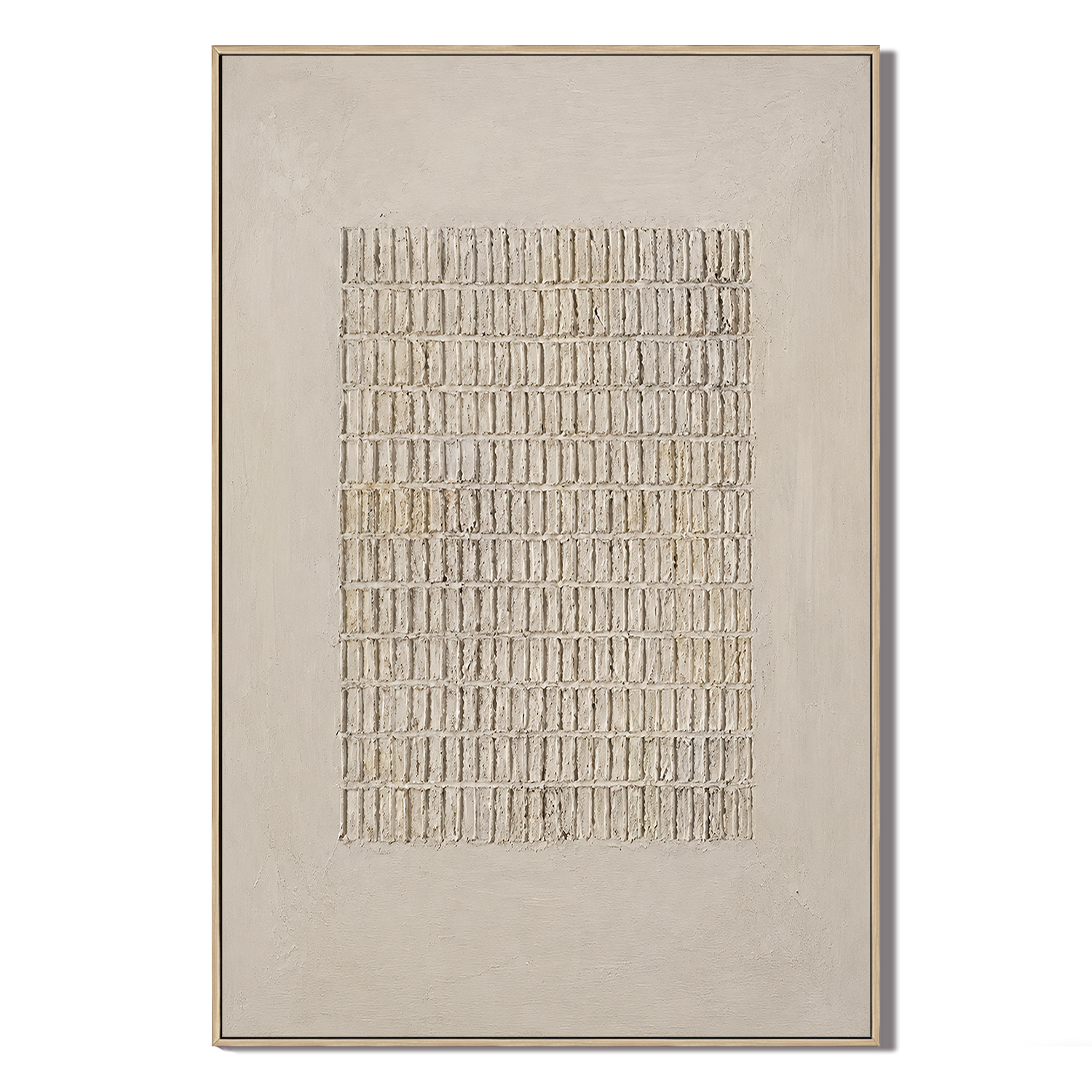 "Rhythmic Order" – Wabi-Sabi Cream Minimalist Relief Acrylic Painting