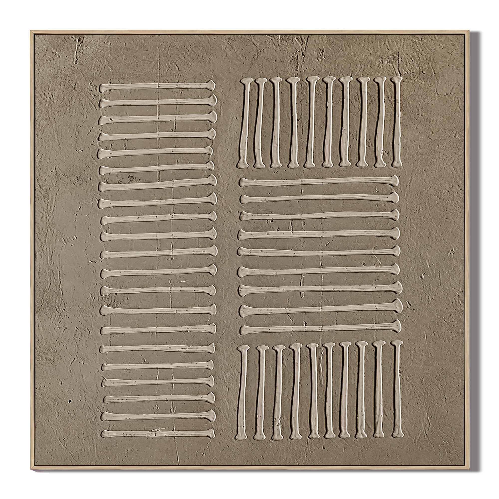 "Tranquil Rhythms" – Wabi-Sabi Beige Textured Minimalist Acrylic Painting