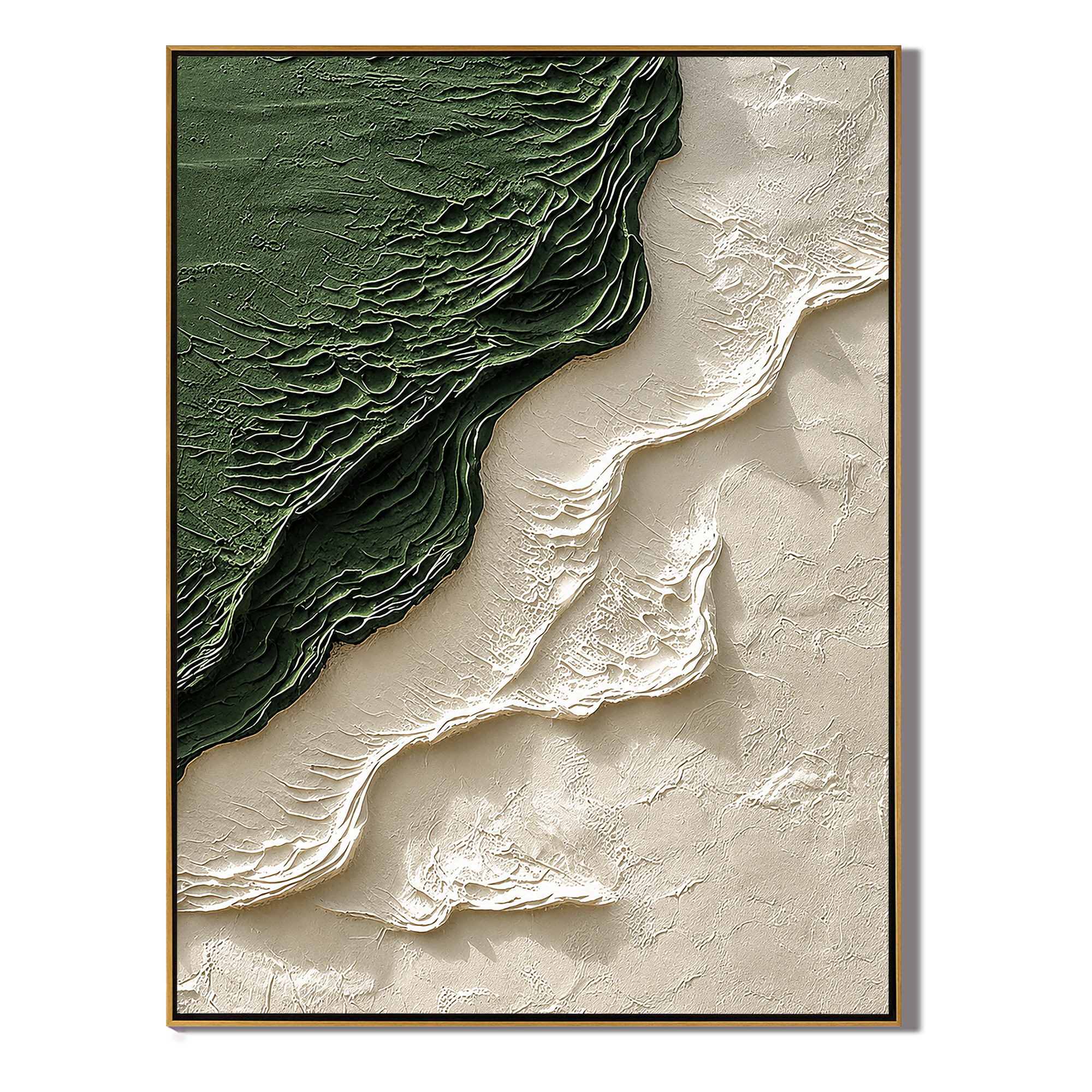 "Emerald Terrain" – Green Wabi Sabi Textured Abstract Painting