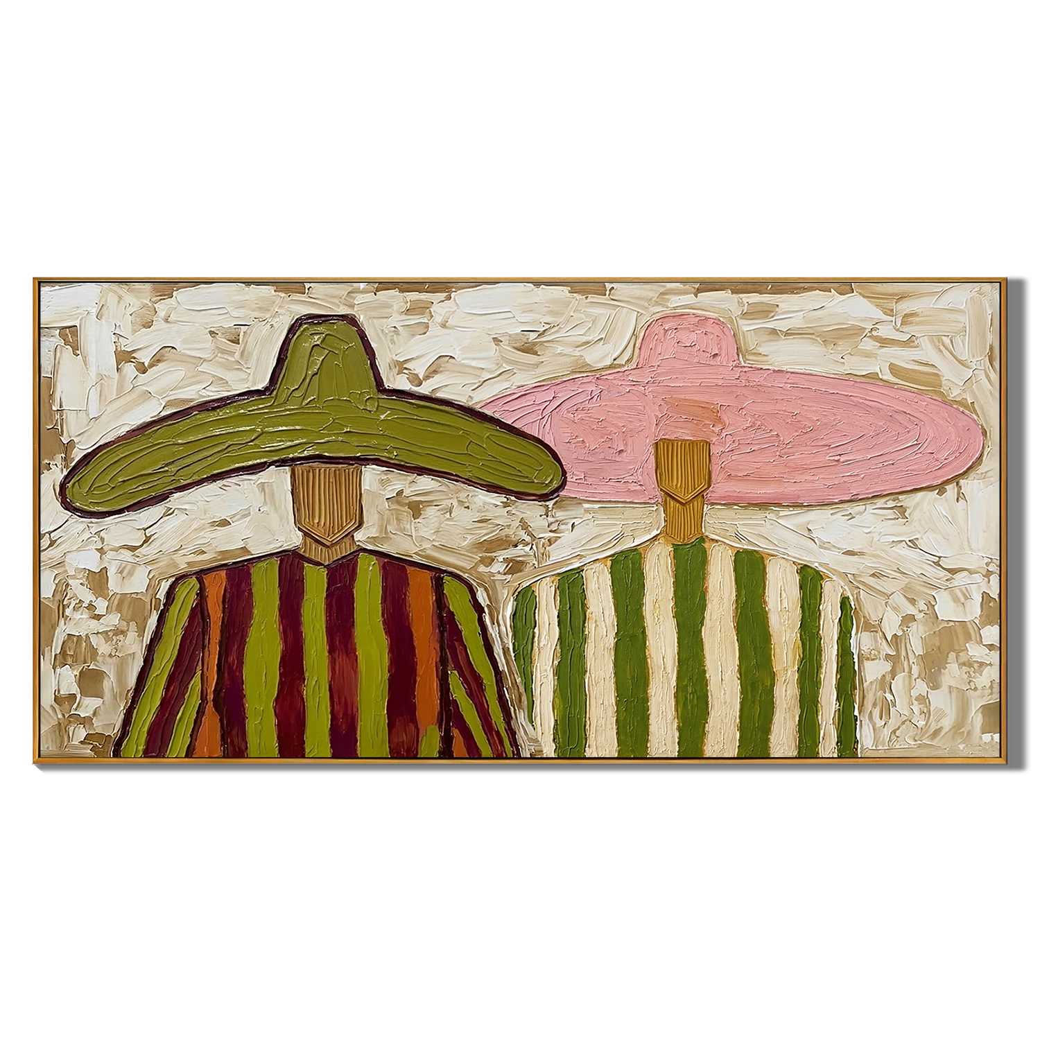 “Sunlit Companions” – Mexican Folk Portrait Impasto Oil Painting