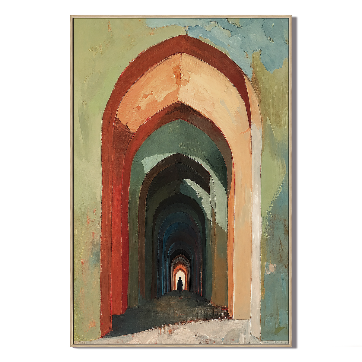 "Portal of Solitude" – Architectural Archway Terracotta Oil Painting