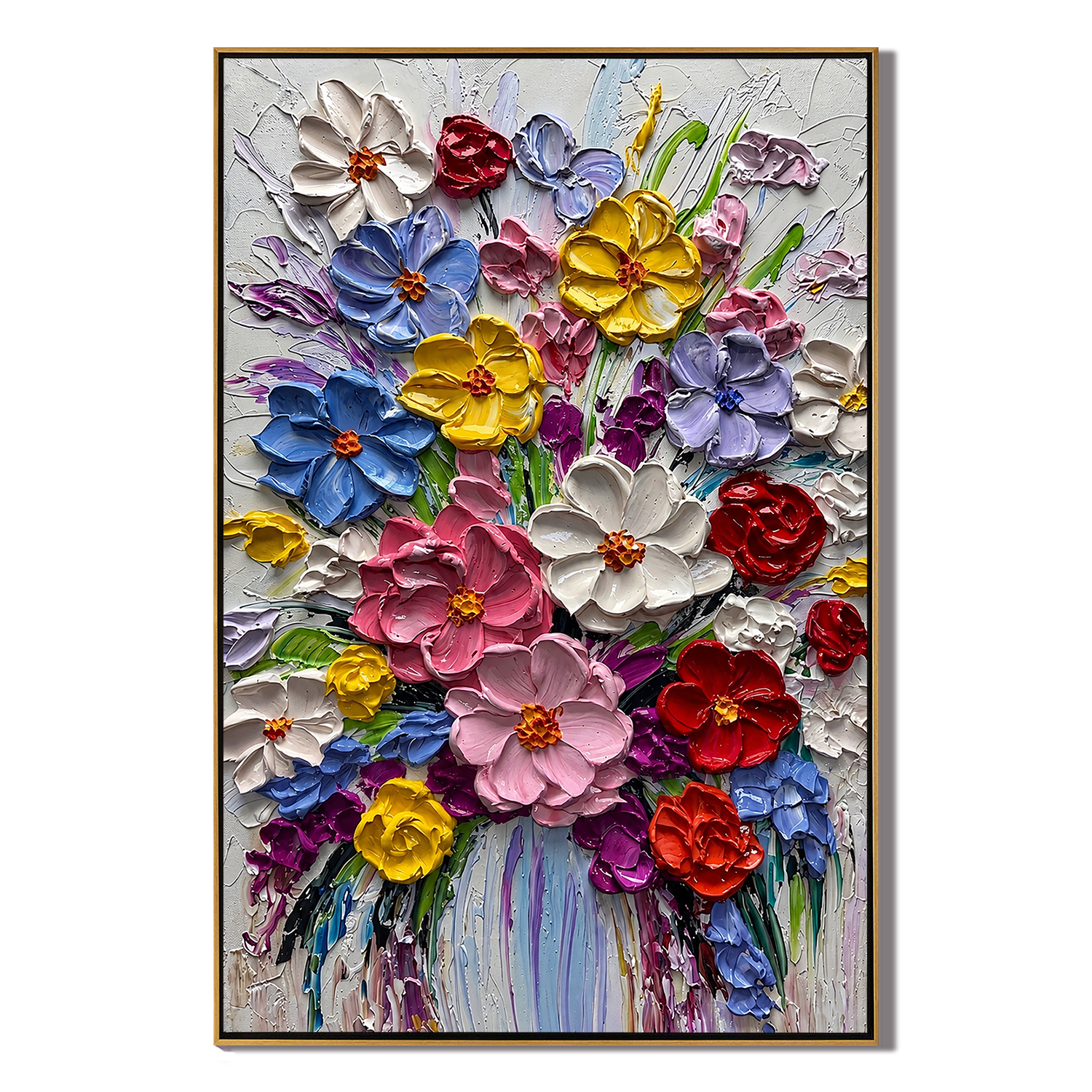 "Garden Sonata" – Colorful Impasto Floral Oil Painting