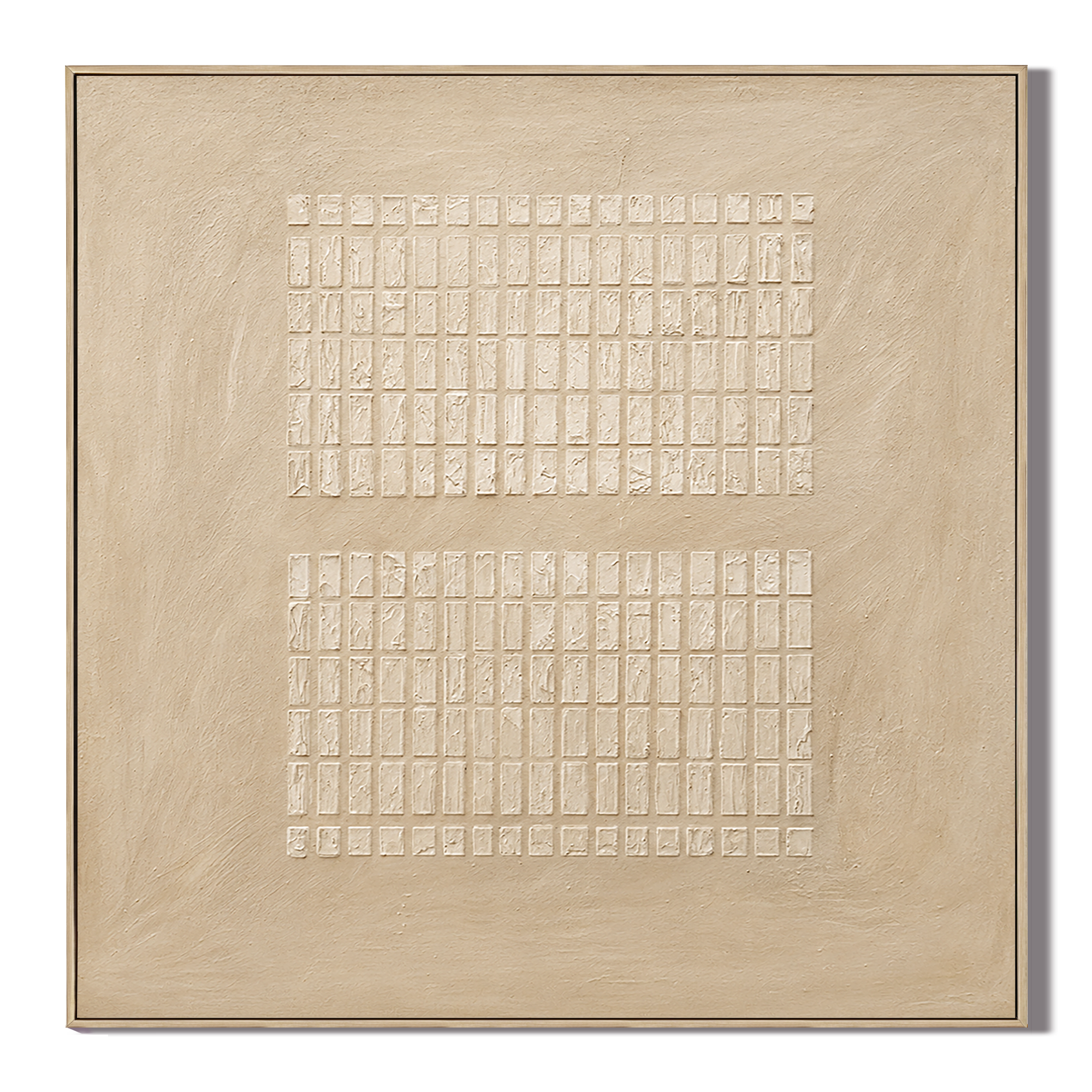 "Silent Horizon" – Wabi-Sabi Earth Tone Textured Horizontal Relief Painting