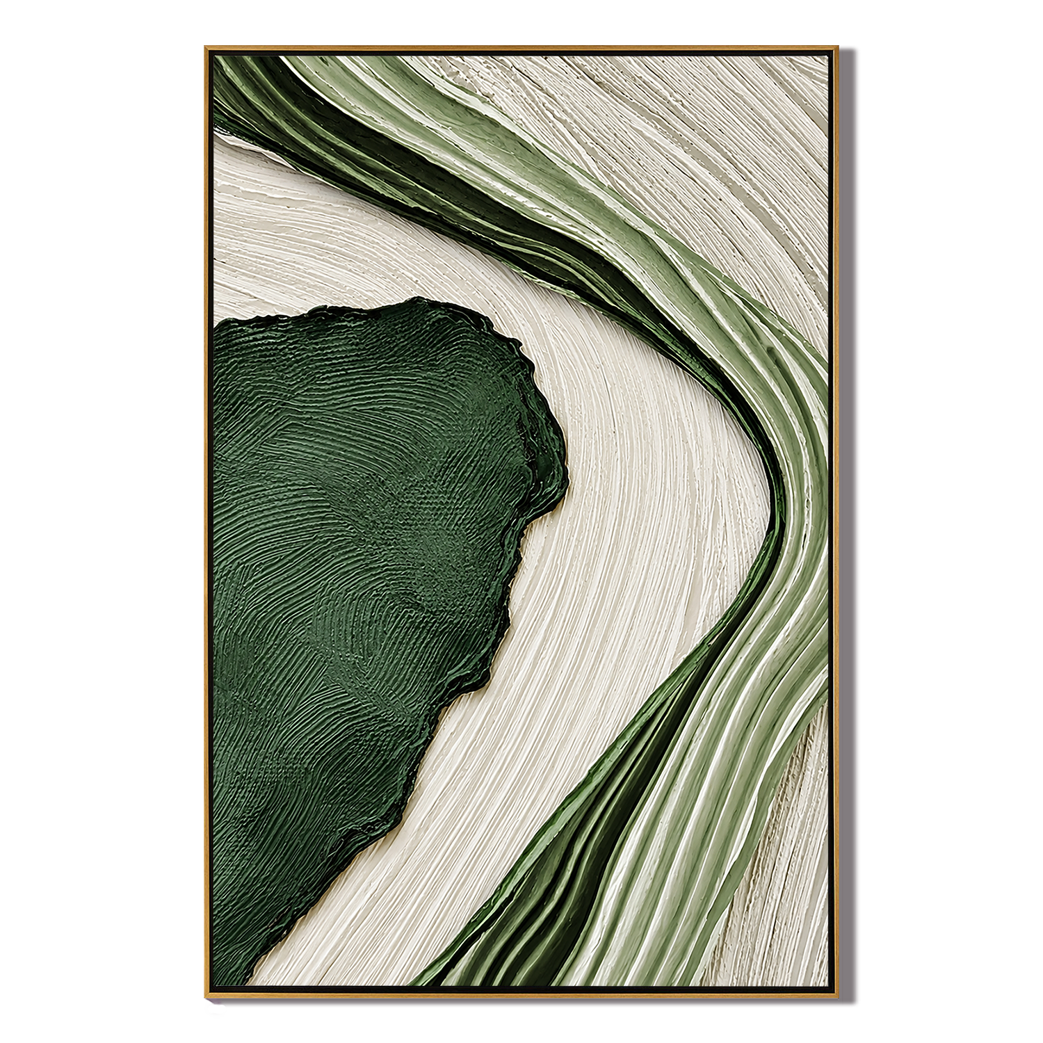 "Forest Current" – Green Wabi Sabi Textured Abstract Painting