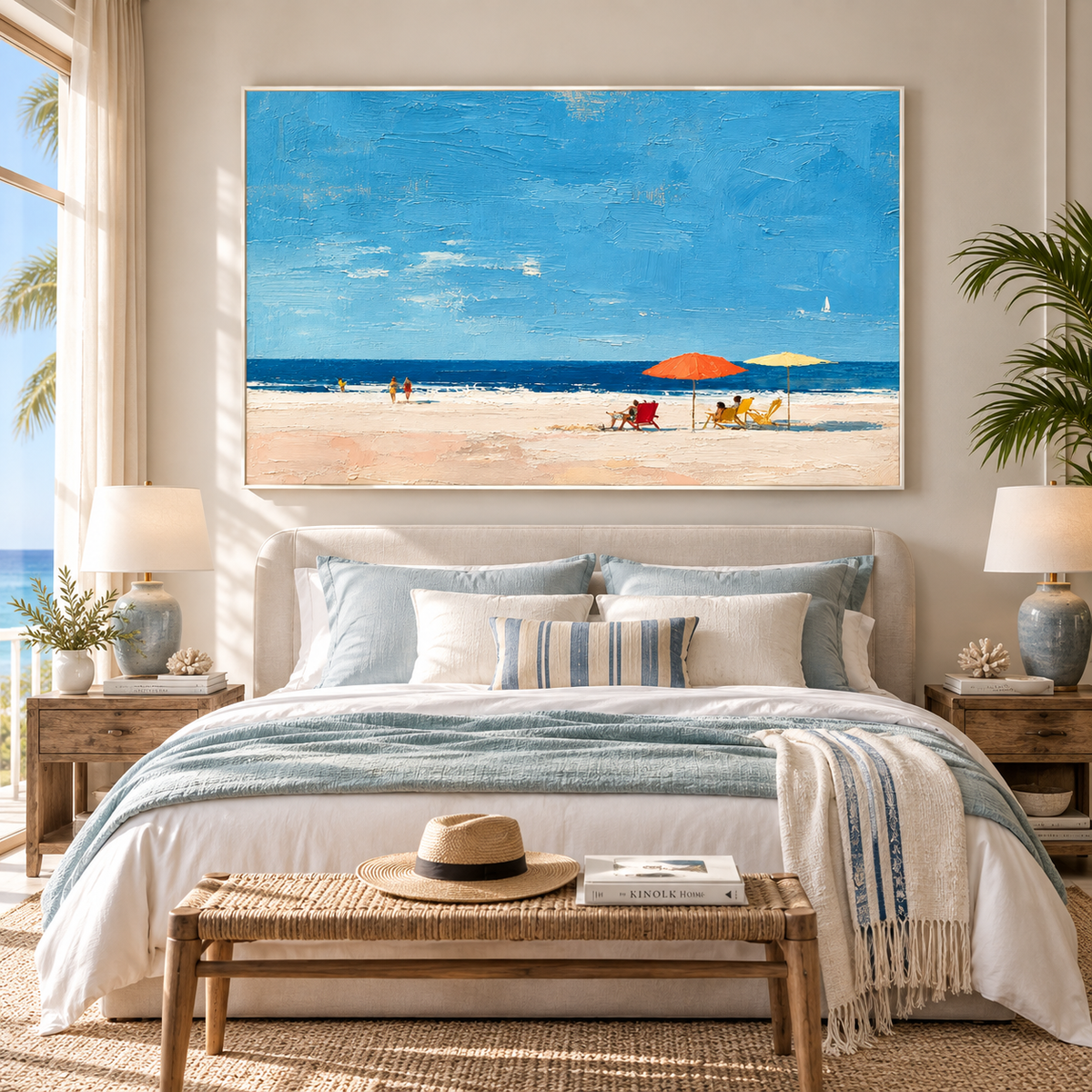 "Summer Solitude" – Coastal Impressionist Palette Knife Beach Oil Painting