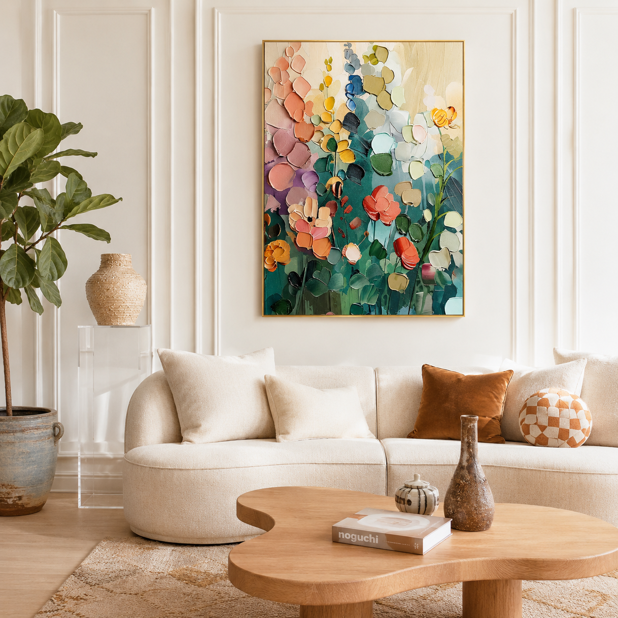 "Botanical Daydream" – Colorful Garden Floral Textured Painting