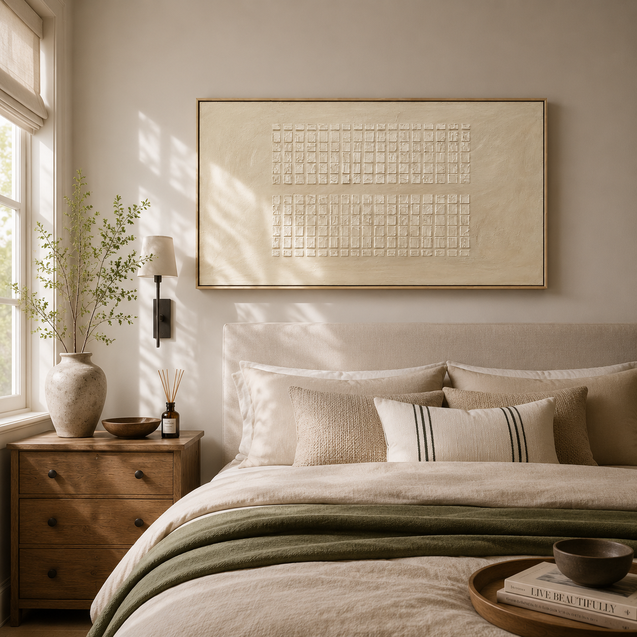"Echoes of Memory" – Wabi-Sabi Beige Textured Minimalist Acrylic Painting