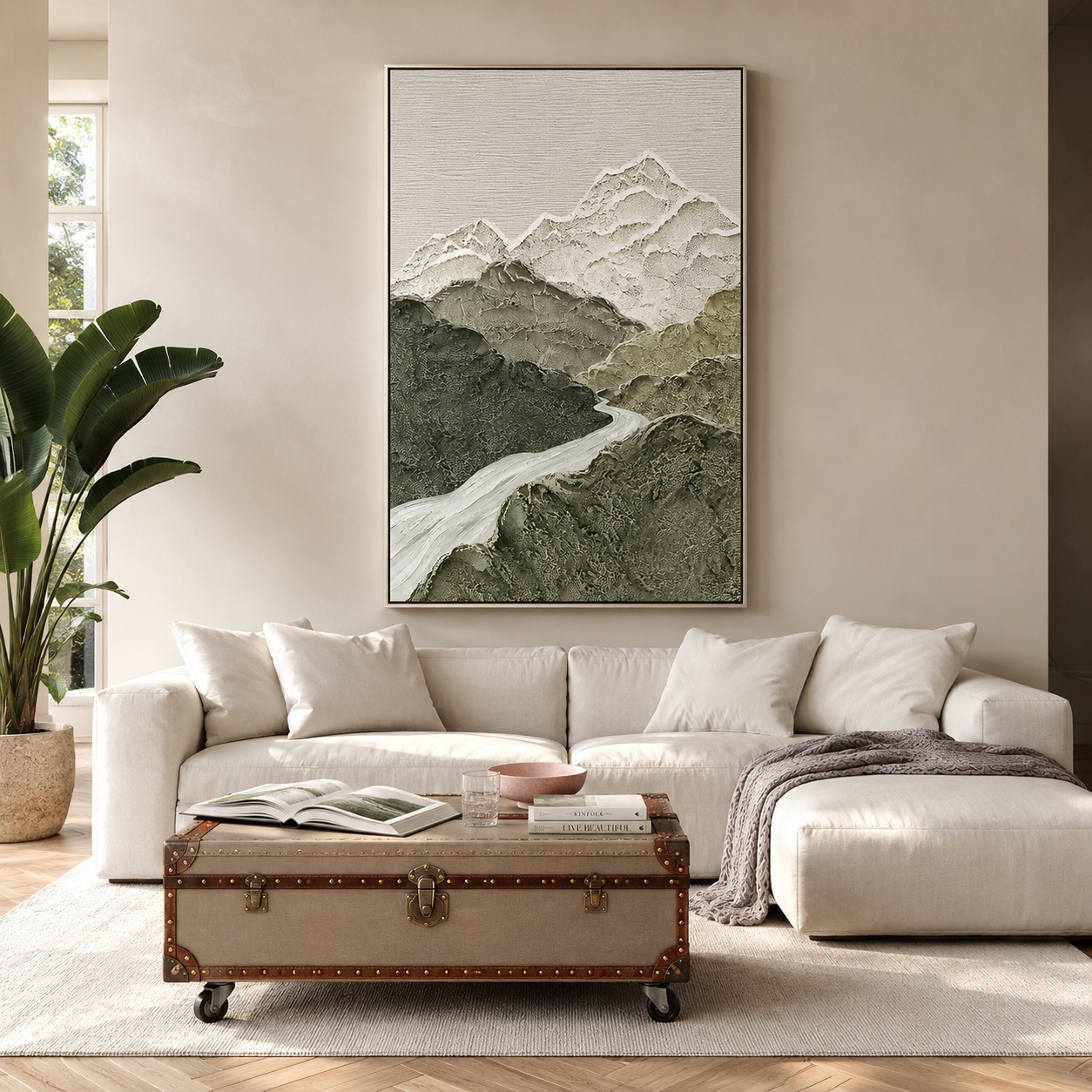 "Valley of Stillness" – Wabi Sabi Mountain Landscape Textured Wall Art