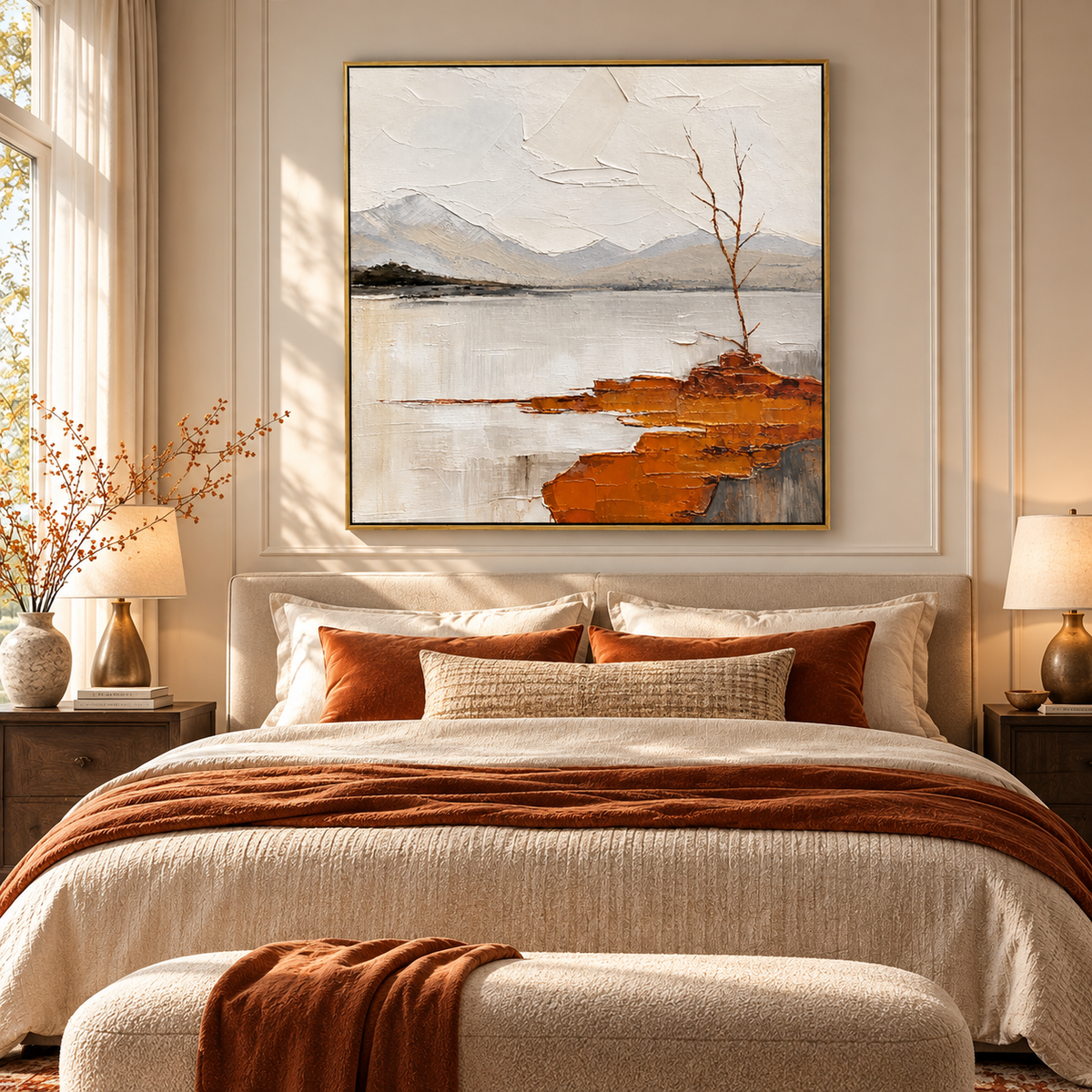 "Peaceful Place" – Wabi-Sabi Earth Tone Abstract Textured Acrylic Painting