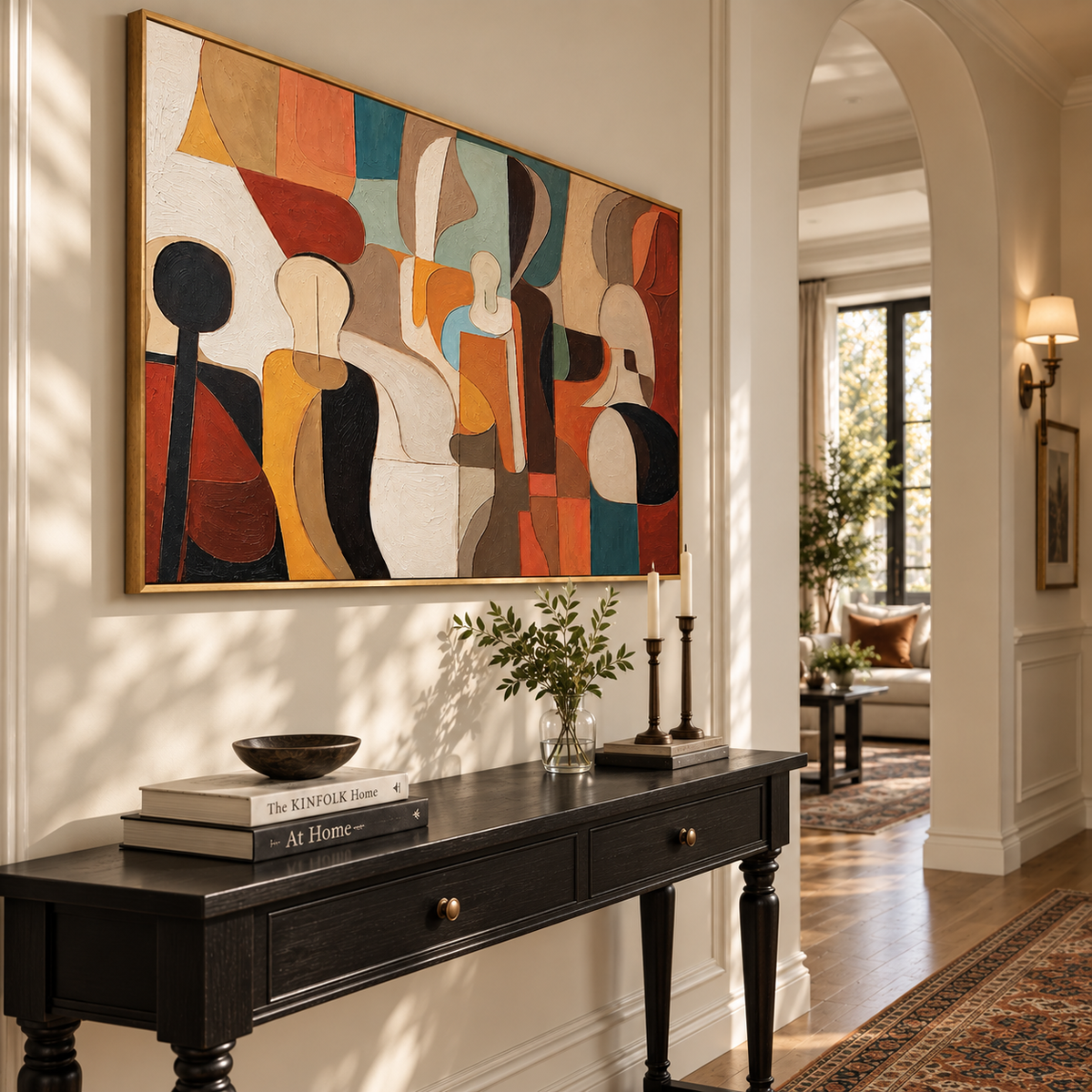 "Echoes of Form" – Mid-Century Modern Earth Tone Abstract Acrylic Painting