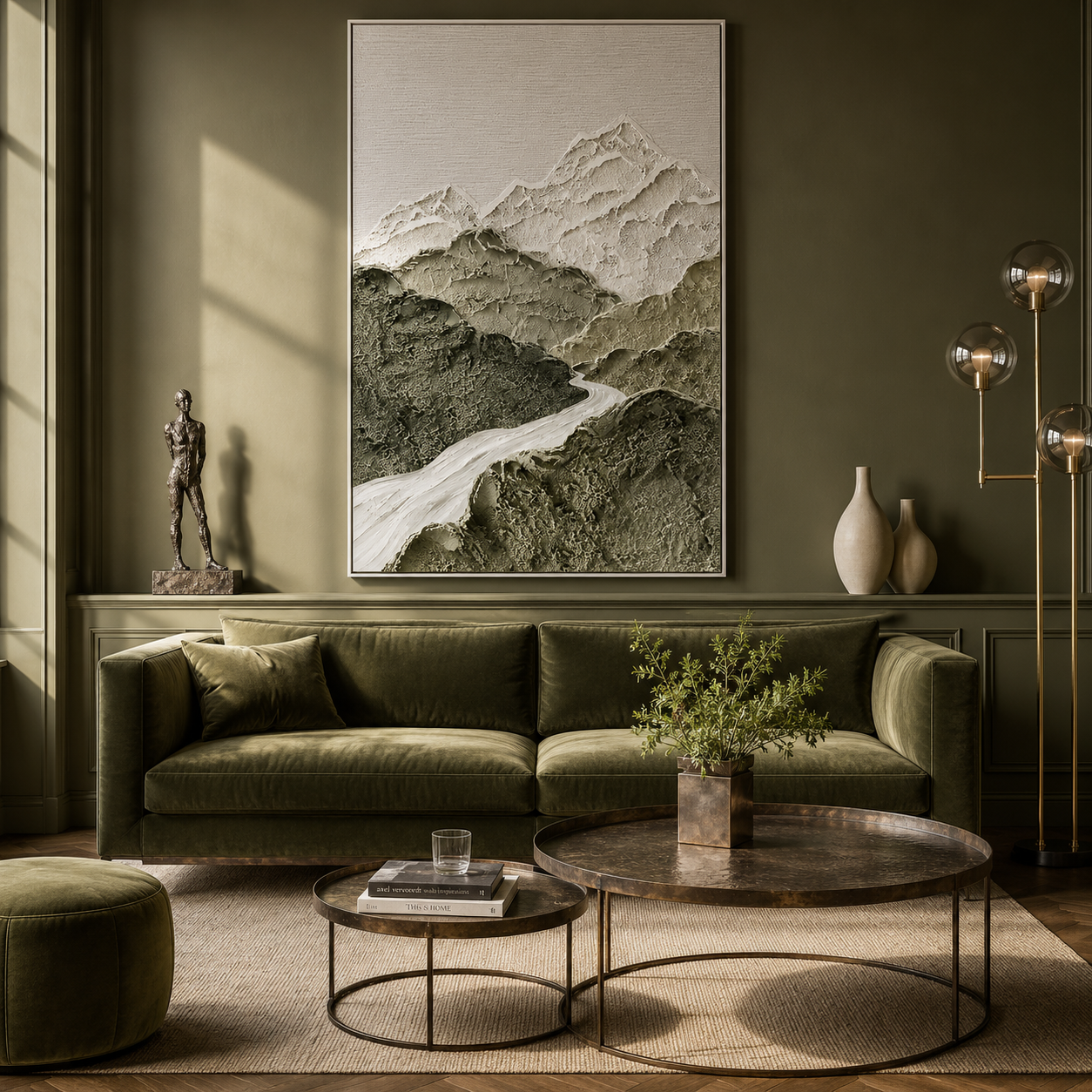 "Valley of Stillness" – Wabi Sabi Mountain Landscape Textured Wall Art